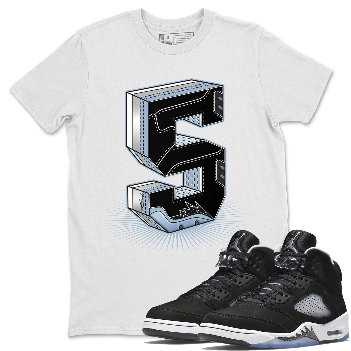 Jordan 5 Moonlight Shirt To Match Jordans Five Statue Sneaker Tees Jordan 5 Moonlight Drip Gear Zone Sneaker Matching Clothing Unisex Shirts