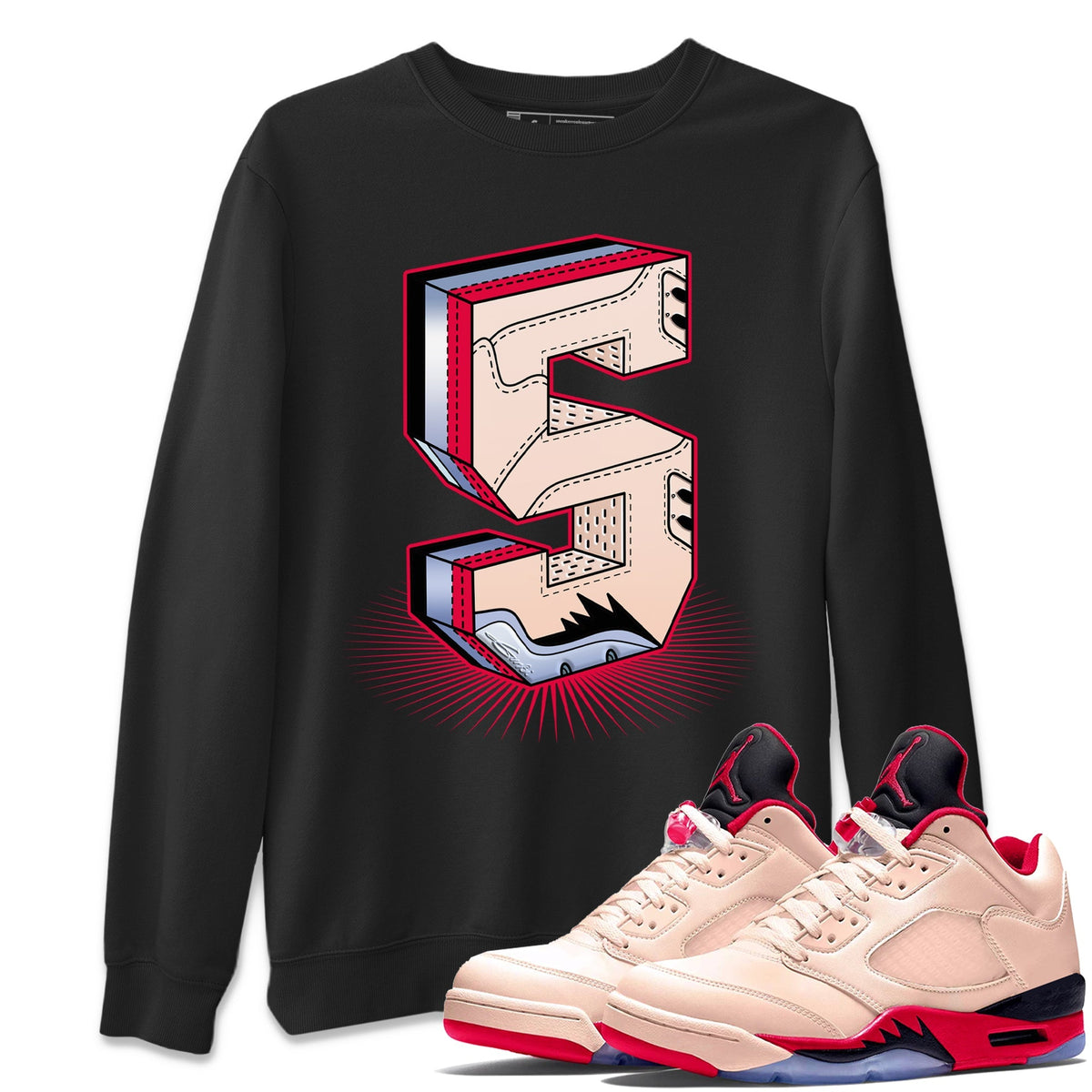 Jordan 5 Girls That Hoop Sneaker Matching T-Shirt Five Statue Sneaker Tees Jordan 5 Girls That Hoop Sneaker Release Tees Crew Neck Tees