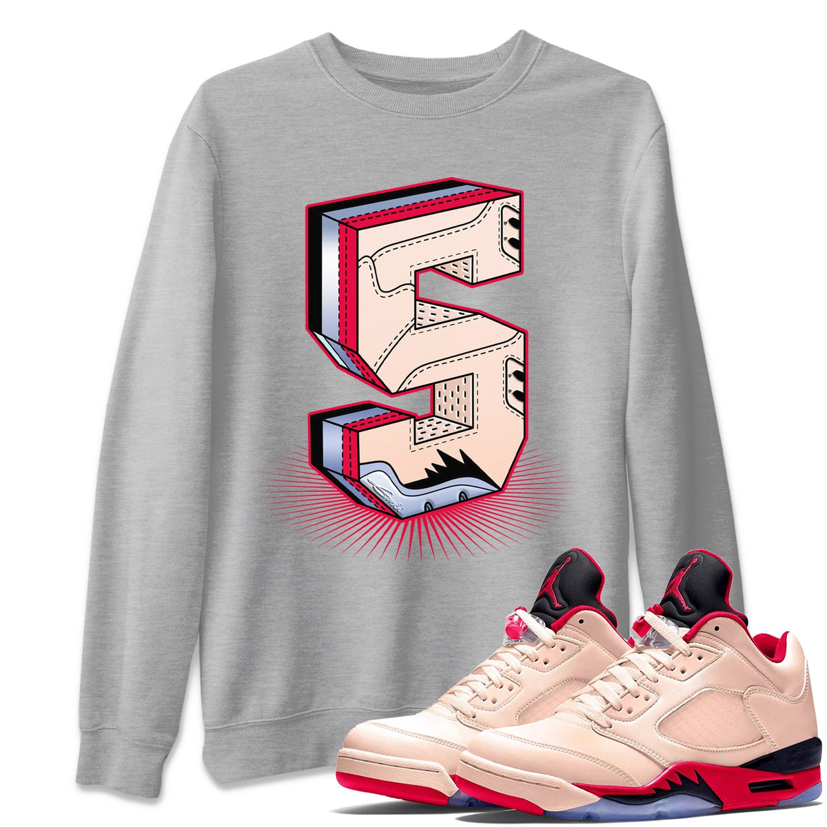 Jordan 5 Girls That Hoop Sneaker Matching T-Shirt Five Statue Sneaker Tees Jordan 5 Girls That Hoop Sneaker Release Tees Crew Neck Tees