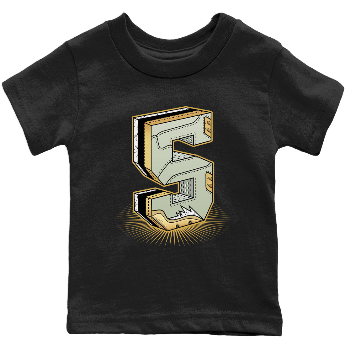 Jordan 5 Jade Horizon Sneaker Matching T-Shirt Five Statue Sneaker Tees Jordan 5 Jade Horizon Sneaker Release Tees Kids Shirts