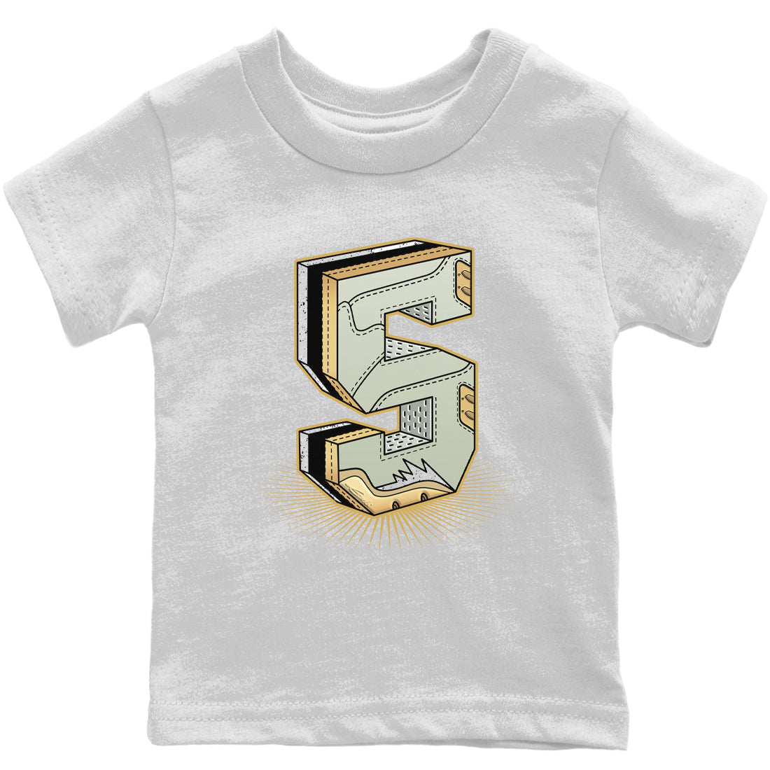 Jordan 5 Jade Horizon Sneaker Matching T-Shirt Five Statue Sneaker Tees Jordan 5 Jade Horizon Sneaker Release Tees Kids Shirts