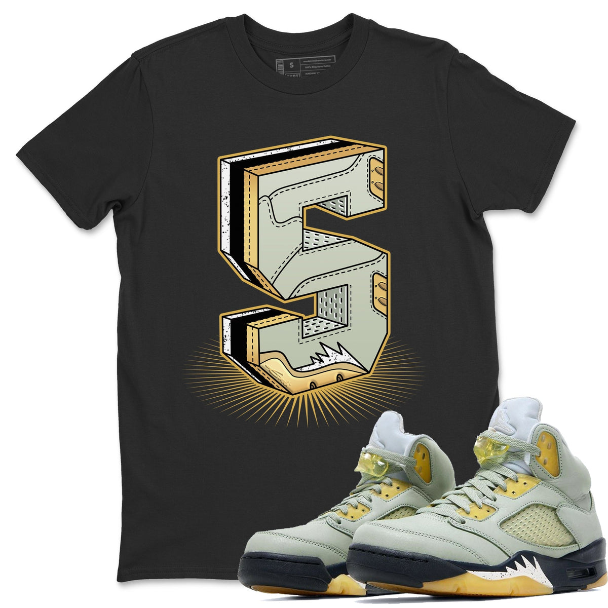 Jordan 5 Jade Horizon Sneaker Matching T-Shirt Five Statue Sneaker Tees Jordan 5 Jade Horizon Sneaker Release Tees Crew Neck Tees