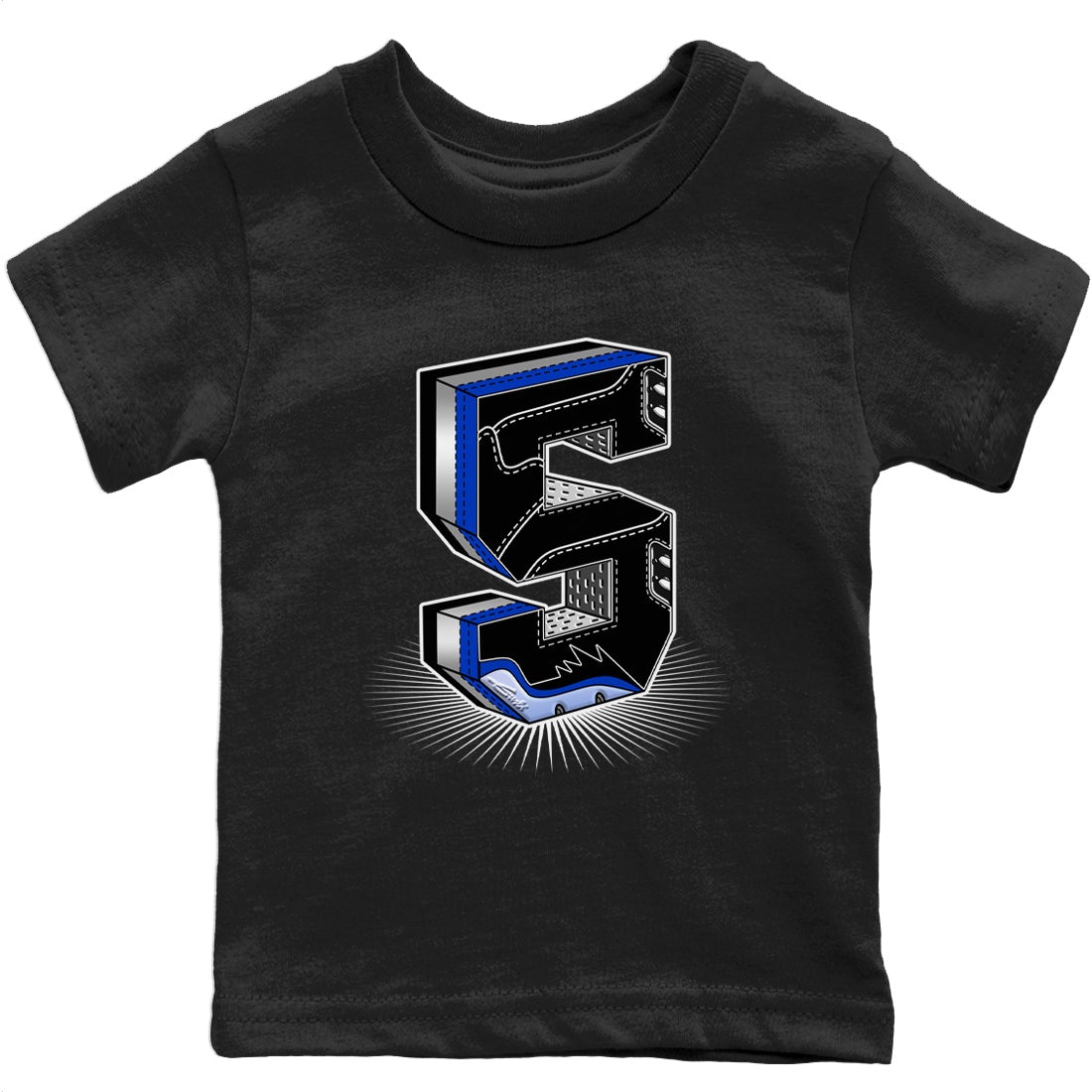 Jordan 5 Racer Blue Sneaker Matching T-Shirt Five Statue Sneaker Tees Jordan 5 Racer Blue Sneaker Release Tees Kids Shirts