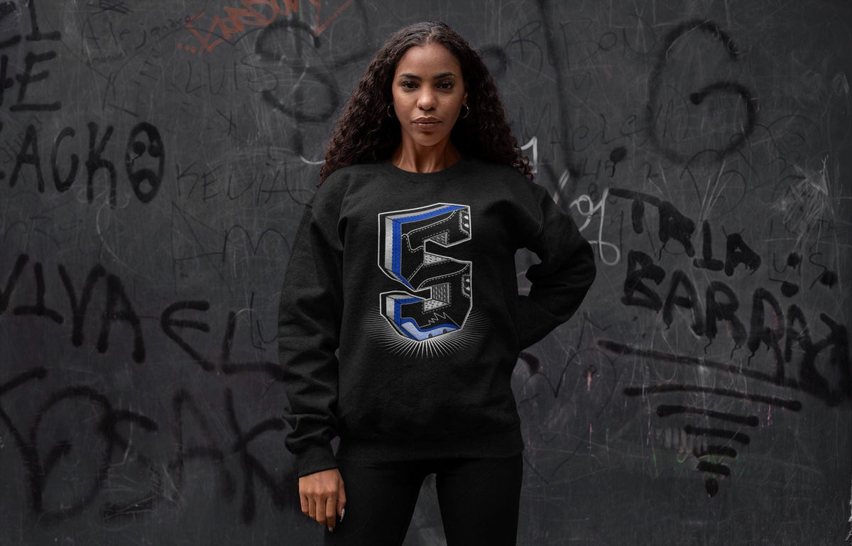 Jordan 5 Racer Blue Sneaker Matching T-Shirt Five Statue Sneaker Tees Jordan 5 Racer Blue Sneaker Release Tees Crew Neck Tees