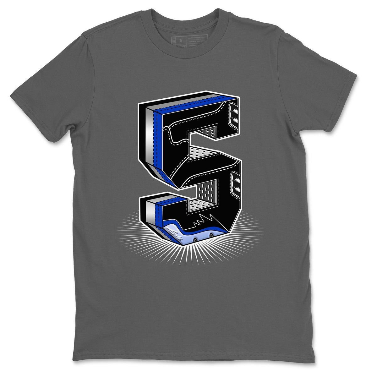 Jordan 5 Racer Blue Sneaker Matching T-Shirt Five Statue Sneaker Tees Jordan 5 Racer Blue Sneaker Release Tees Crew Neck Tees