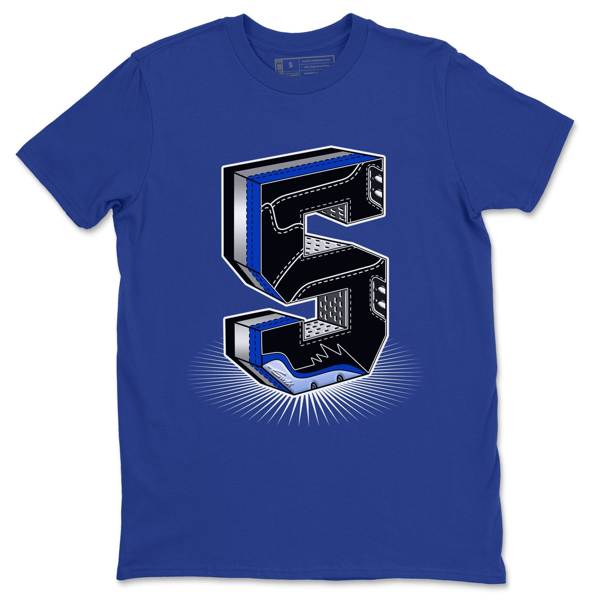 Jordan 5 Racer Blue Sneaker Matching T-Shirt Five Statue Sneaker Tees Jordan 5 Racer Blue Sneaker Release Tees Crew Neck Tees