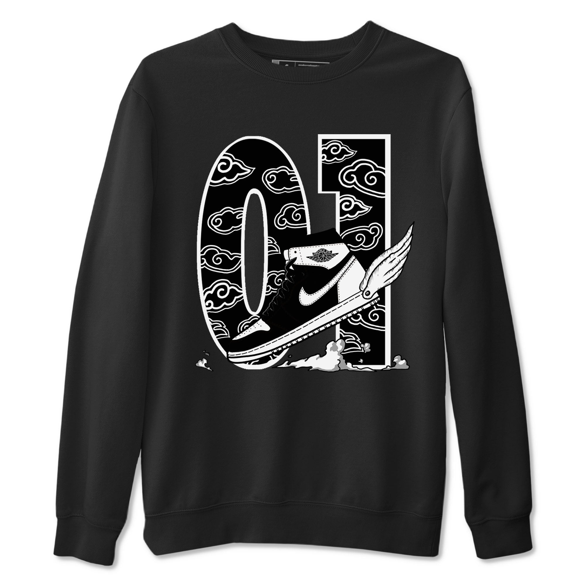 1s Black White shirt to match jordans Fly To The Clouds sneaker tees Air Jordan 1 Retro Black White Drip Gear Zone unisex cotton Black 2 crew neck shirt