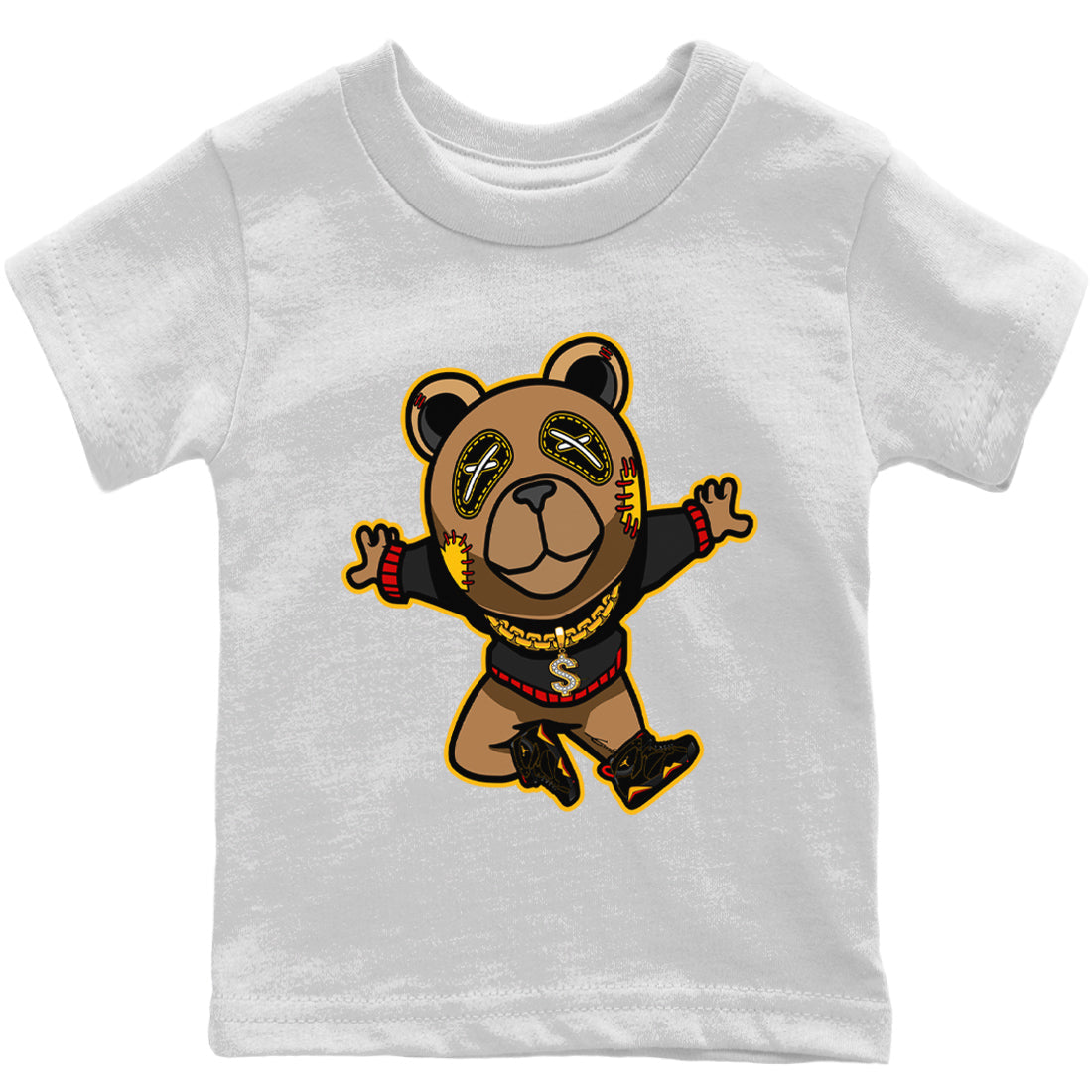 Jordan 7 Citrus Shirt To Match Jordans Flying Bear Sneaker Tees Jordan 7 Citrus Drip Gear Zone Sneaker Matching Clothing Kids Shirts