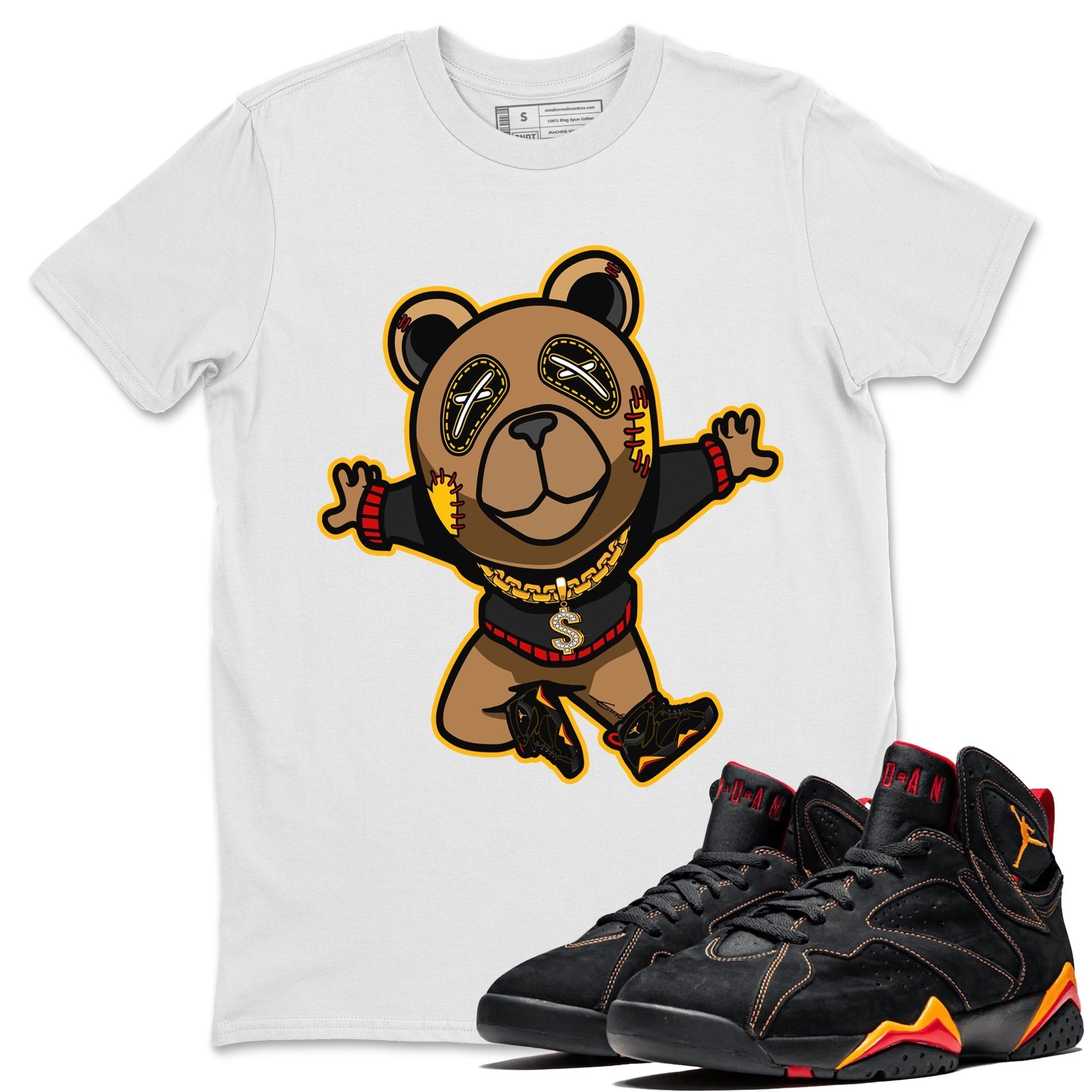 Jordan 7 Citrus Shirt To Match Jordans Flying Bear Sneaker Tees Jordan 7 Citrus Drip Gear Zone Sneaker Matching Clothing Unisex Shirts