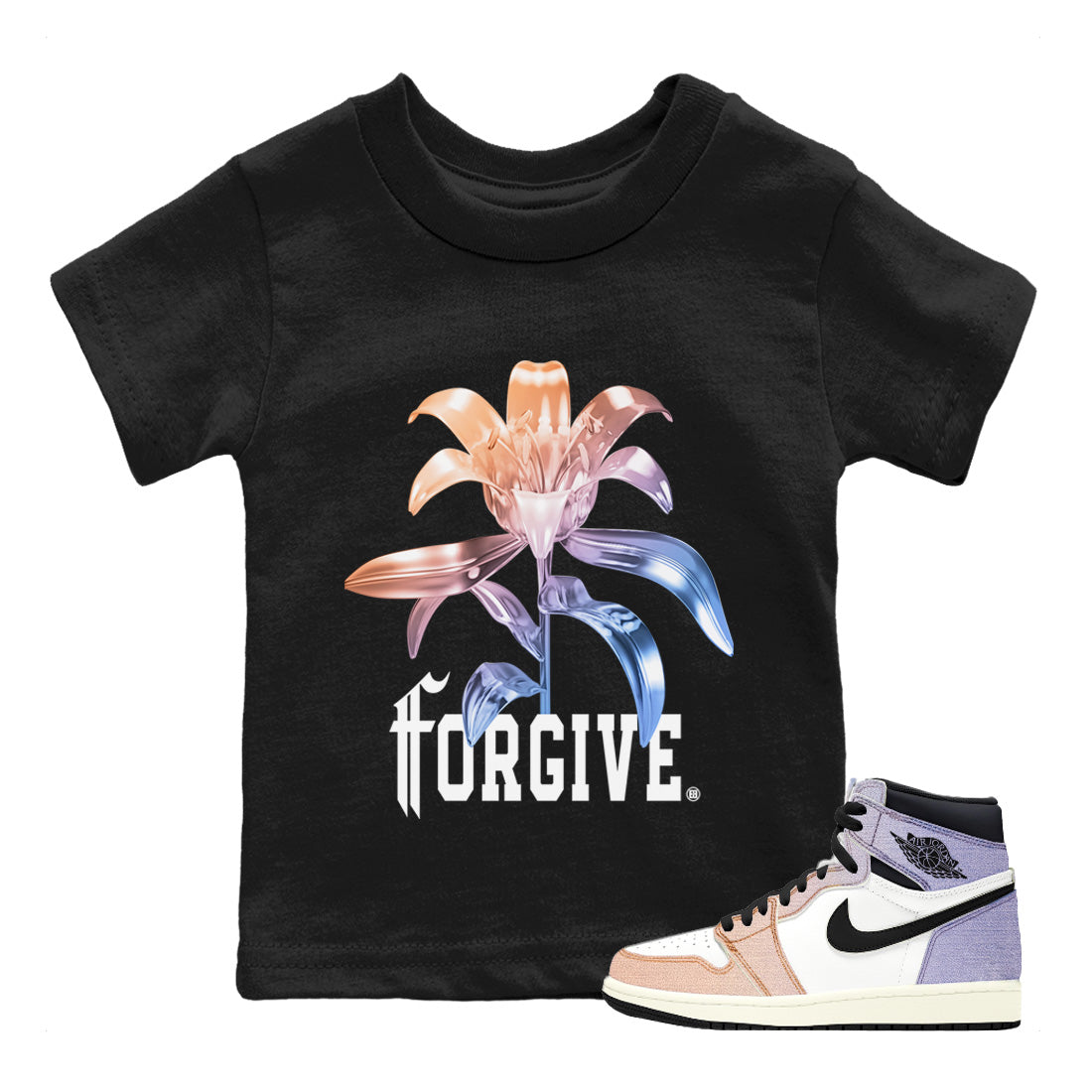 Air Jordan 1 Skyline Sneaker Tees Drip Gear Zone Forgive Sneaker Tees Air Jordan 1 High OG Skyline Shirt Kids Shirts Black 1