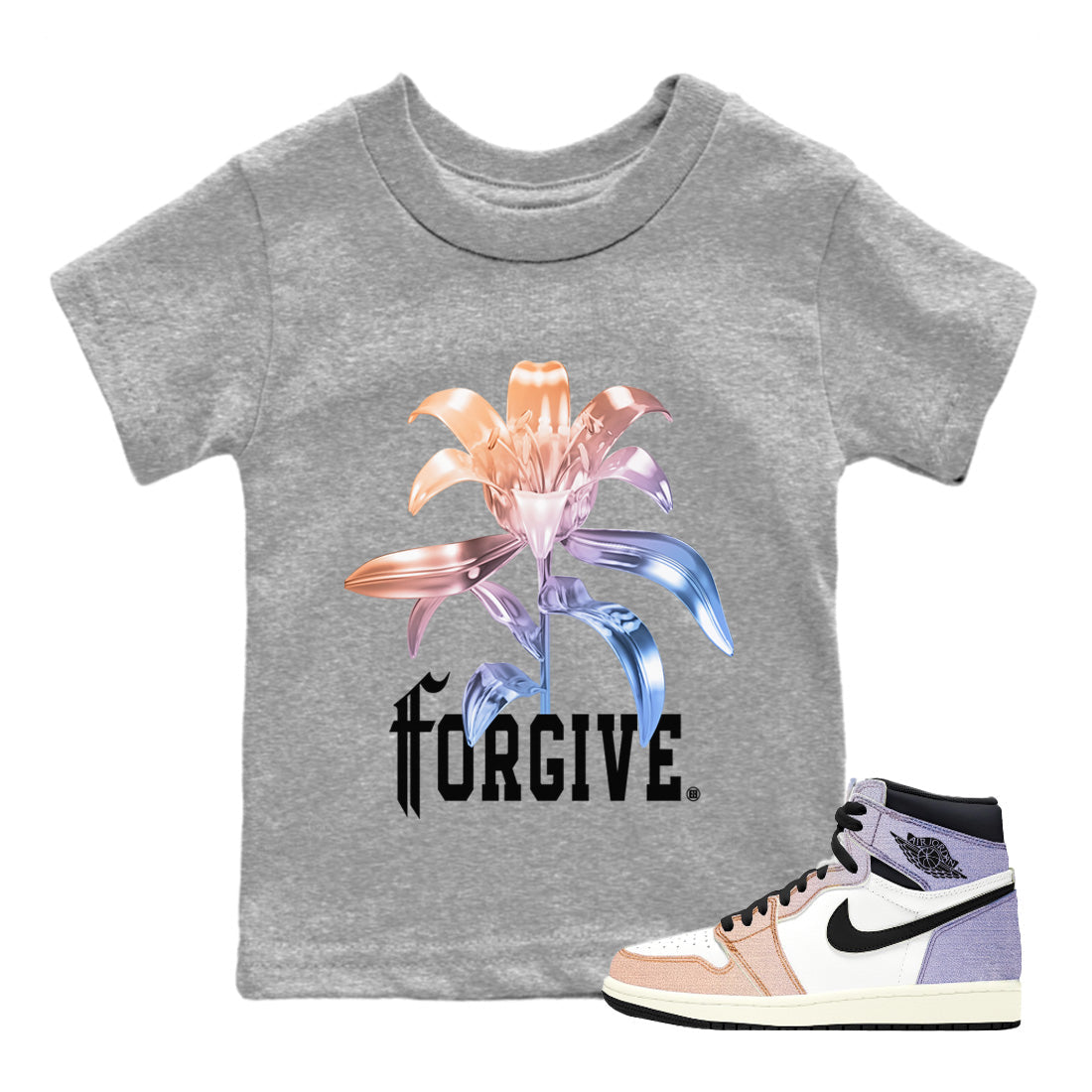 Air Jordan 1 Skyline Forgive Baby and Kids Sneaker Tees Air Jordan 1 High OG Skyline Kids Sneaker Tees Size Chart