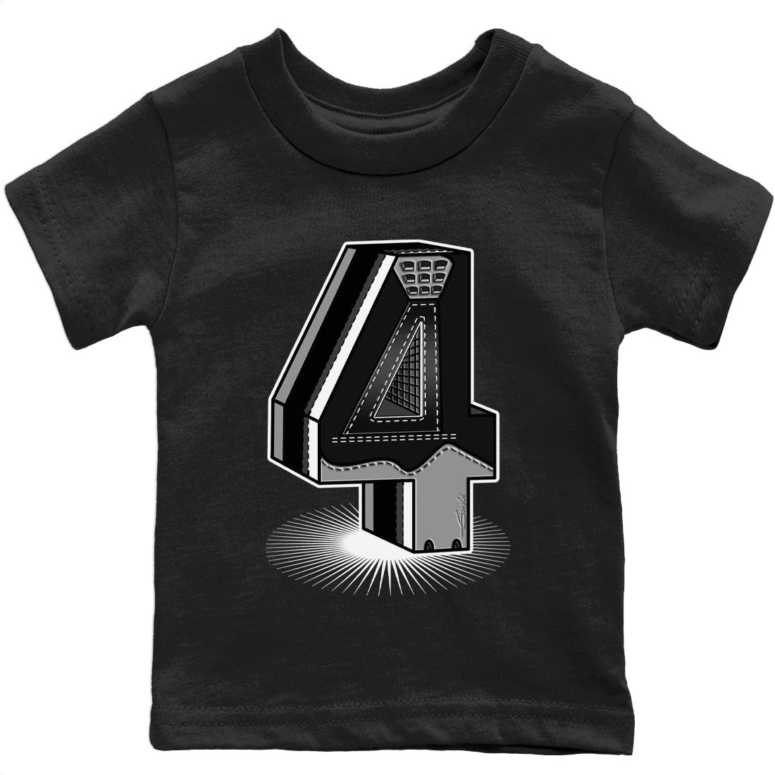 Jordan 4 Black Canvas Sneaker Matching T-Shirt Four Statue Sneaker Tees Jordan 4 Black Canvas Sneaker Release Tees Kids Shirts