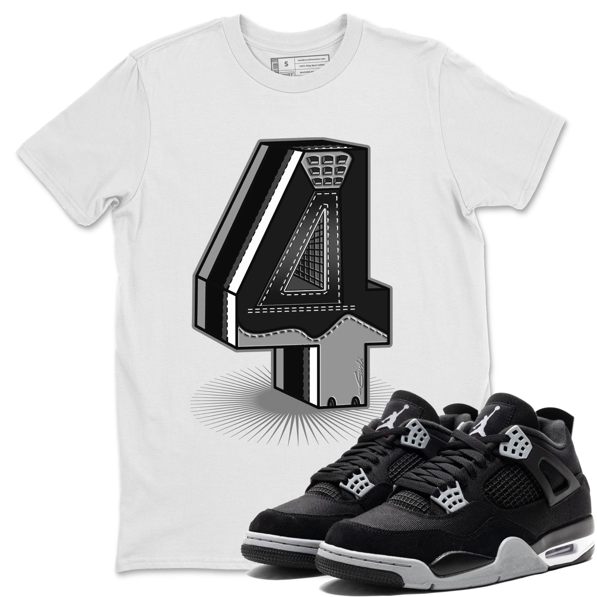 Jordan 4 Black Canvas Shirt To Match Jordans Four Statue Sneaker Tees Jordan 4 Black Canvas Drip Gear Zone Sneaker Matching Clothing Unisex Shirts