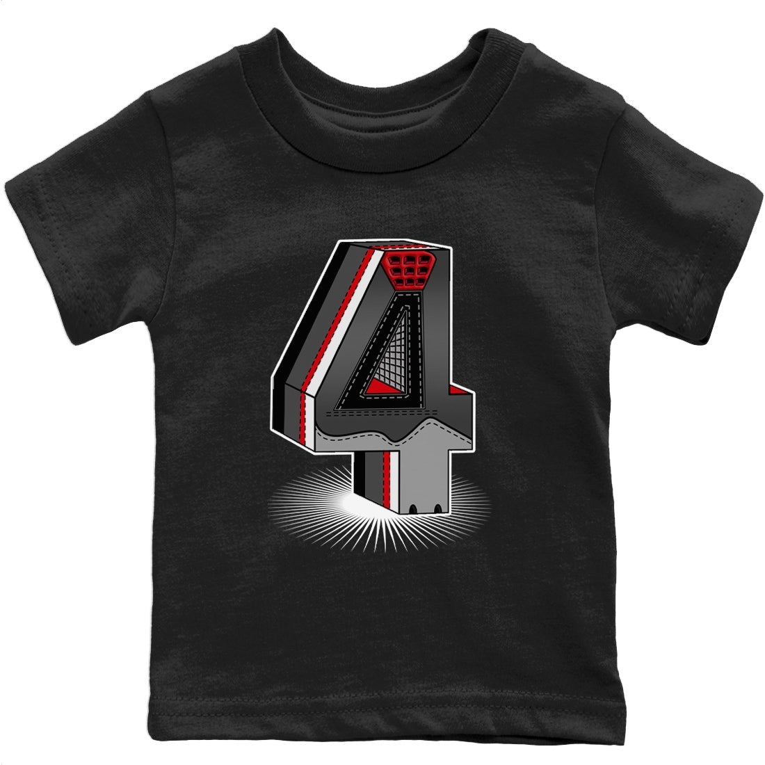 Jordan 4 Infrared Sneaker Matching T-Shirt Four Statue Sneaker Tees Jordan 4 Infrared Sneaker Release Tees Kids Shirts