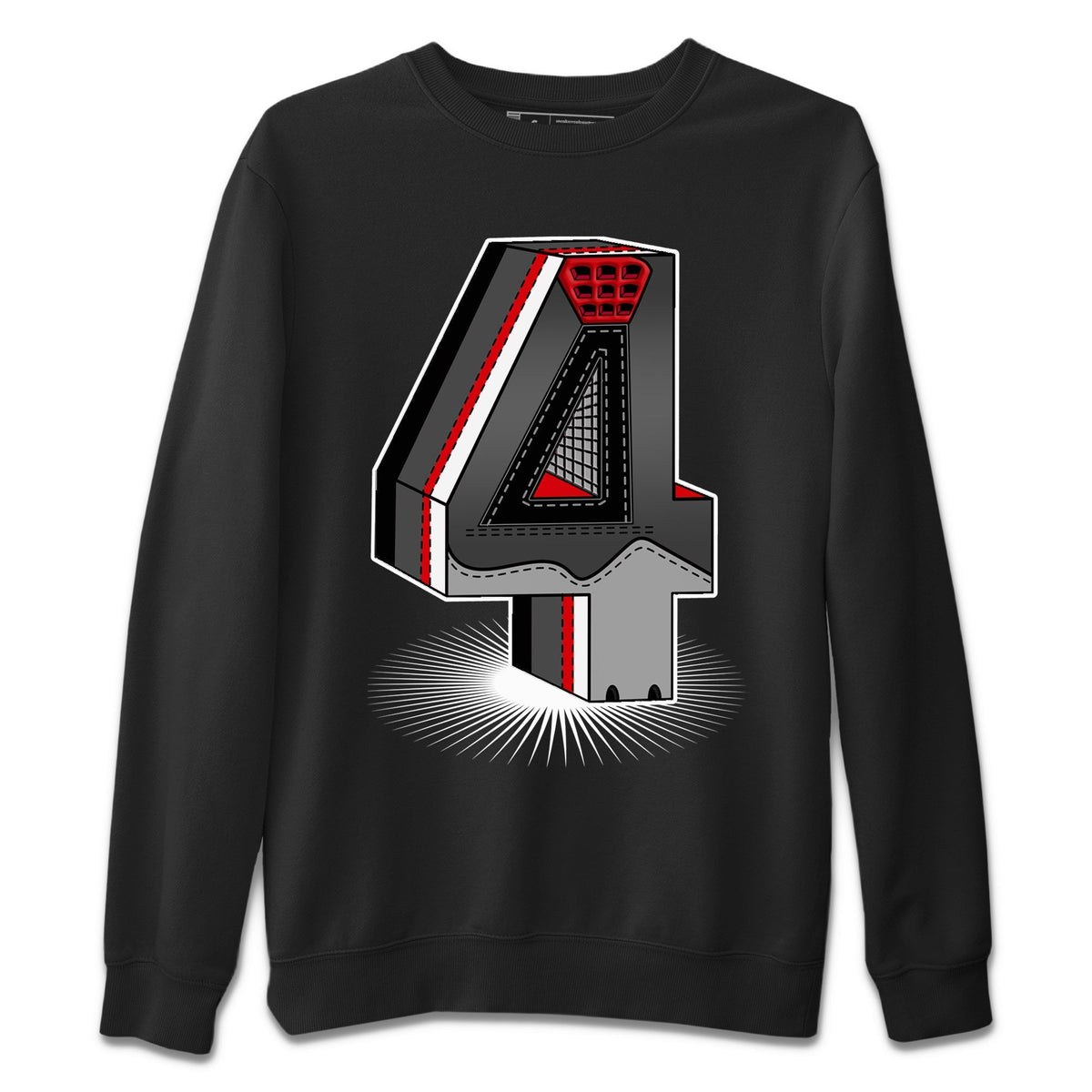 Jordan 4 Infrared Sneaker Matching T-Shirt Four Statue Sneaker Tees Jordan 4 Infrared Sneaker Release Tees Crew Neck Tees