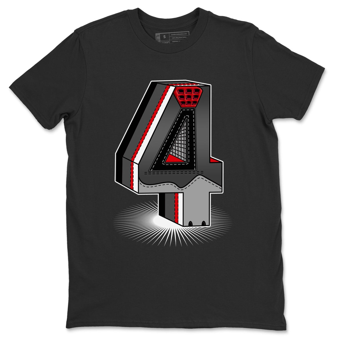 Jordan 4 Infrared Sneaker Matching T-Shirt Four Statue Sneaker Tees Jordan 4 Infrared Sneaker Release Tees Crew Neck Tees