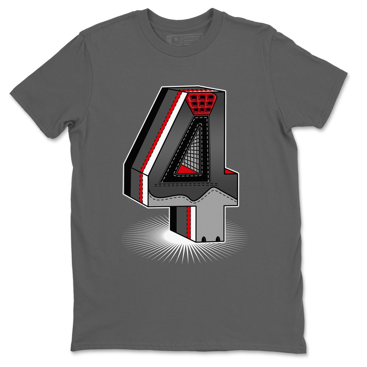 Jordan 4 Infrared Sneaker Matching T-Shirt Four Statue Sneaker Tees Jordan 4 Infrared Sneaker Release Tees Crew Neck Tees