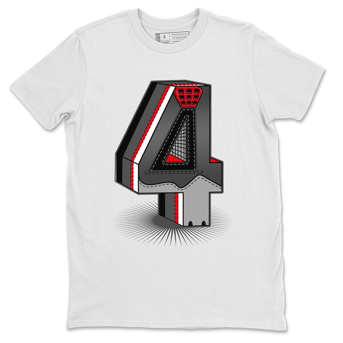 Jordan 4 Infrared Sneaker Matching T-Shirt Four Statue Sneaker Tees Jordan 4 Infrared Sneaker Release Tees Crew Neck Tees