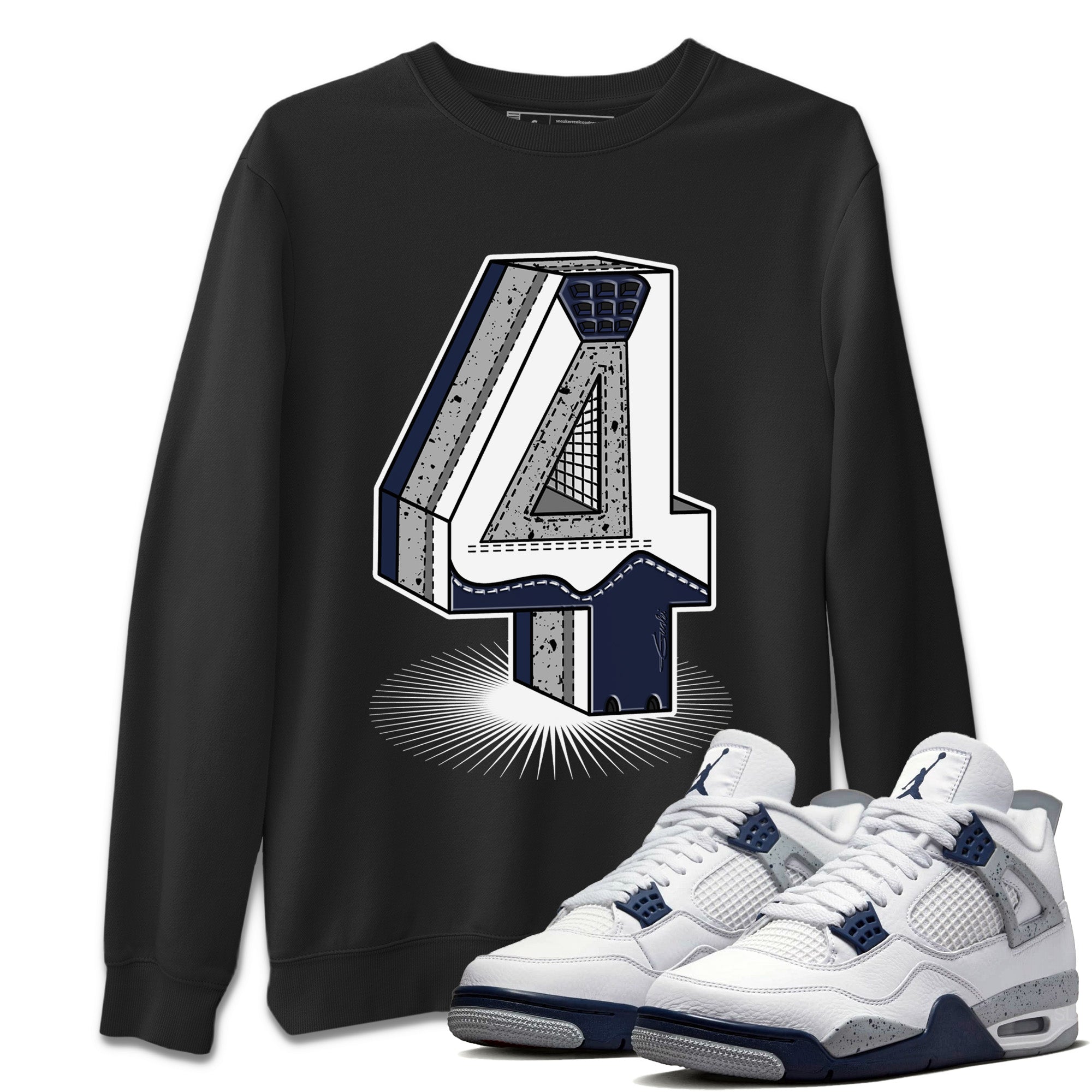 Jordan 4 Midnight Navy Shirt To Match Jordans Four Statue Sneaker Tees Jordan 4 Midnight Navy Drip Gear Zone Sneaker Matching Clothing Unisex Shirts
