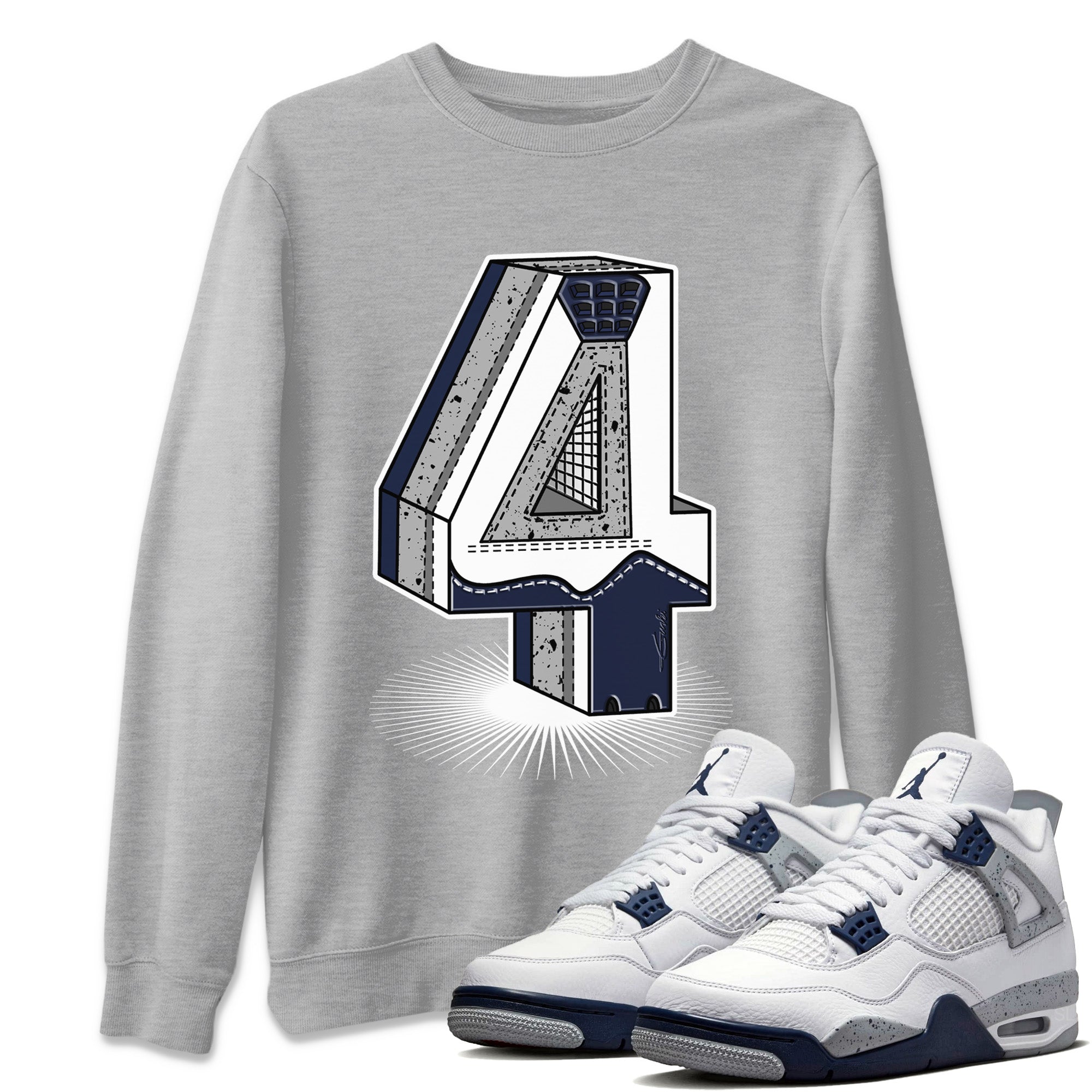 Jordan 4 Midnight Navy Shirt To Match Jordans Four Statue Sneaker Tees Jordan 4 Midnight Navy Drip Gear Zone Sneaker Matching Clothing Unisex Shirts