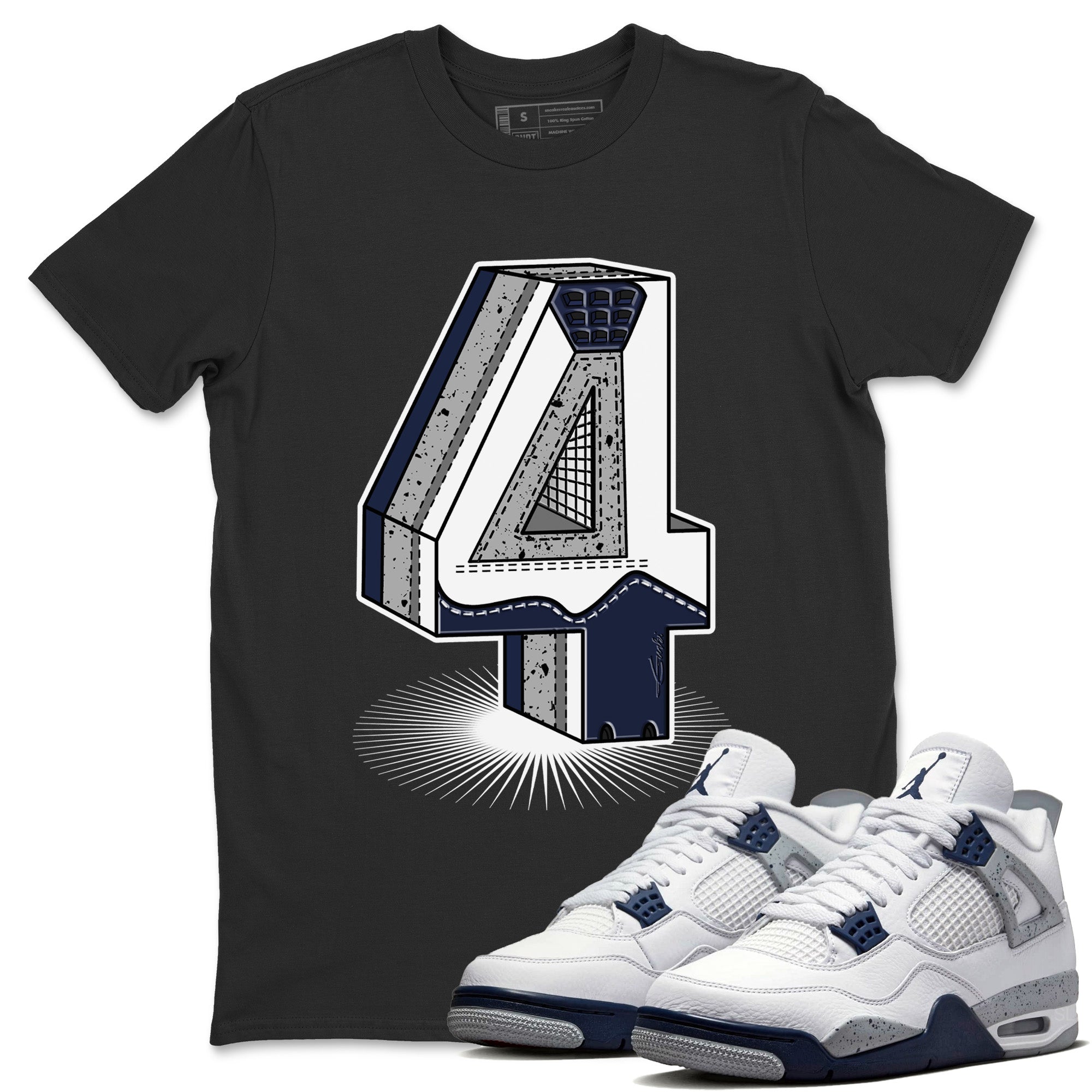 Jordan 4 Midnight Navy Shirt To Match Jordans Four Statue Sneaker Tees Jordan 4 Midnight Navy Drip Gear Zone Sneaker Matching Clothing Unisex Shirts