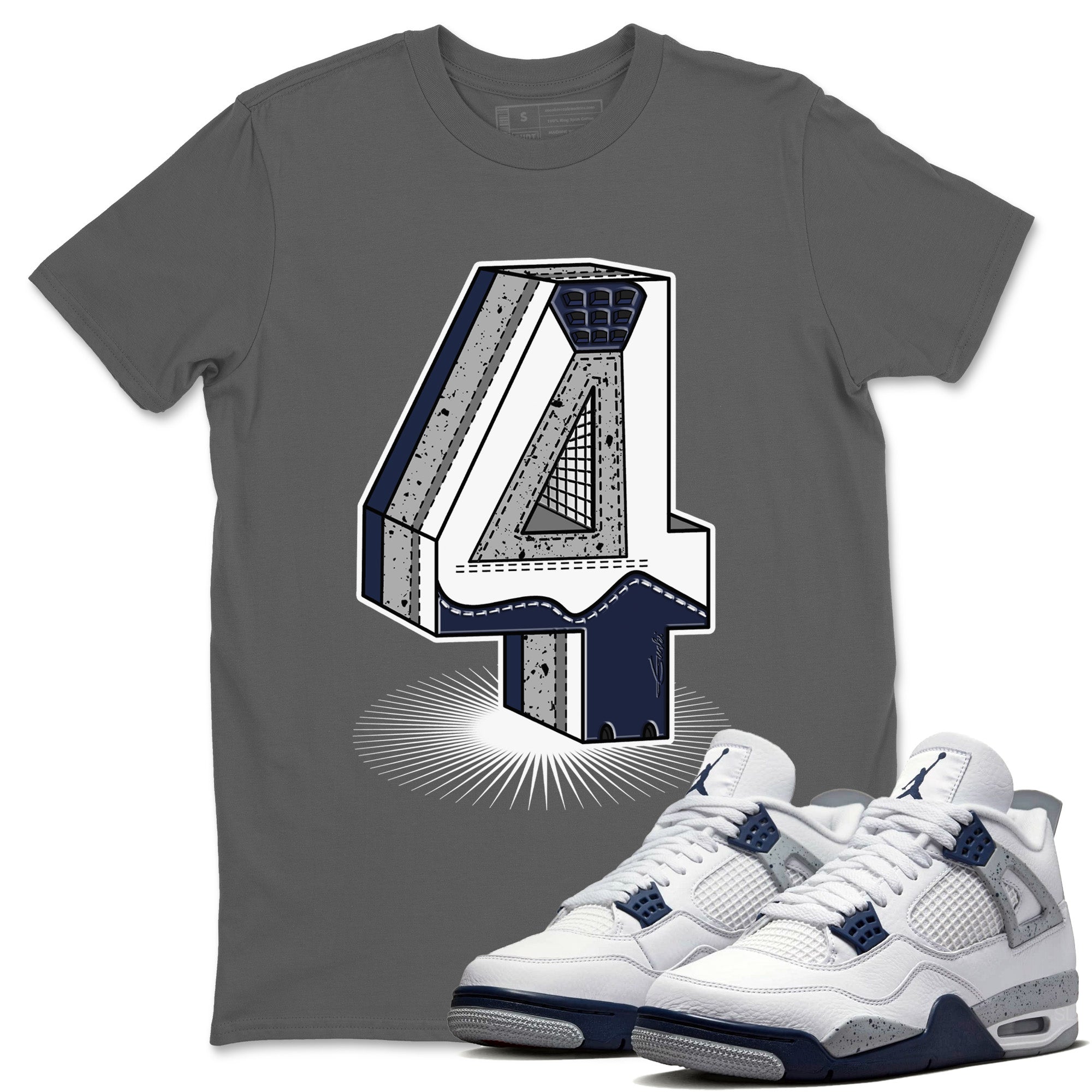 Jordan 4 Midnight Navy Shirt To Match Jordans Four Statue Sneaker Tees Jordan 4 Midnight Navy Drip Gear Zone Sneaker Matching Clothing Unisex Shirts