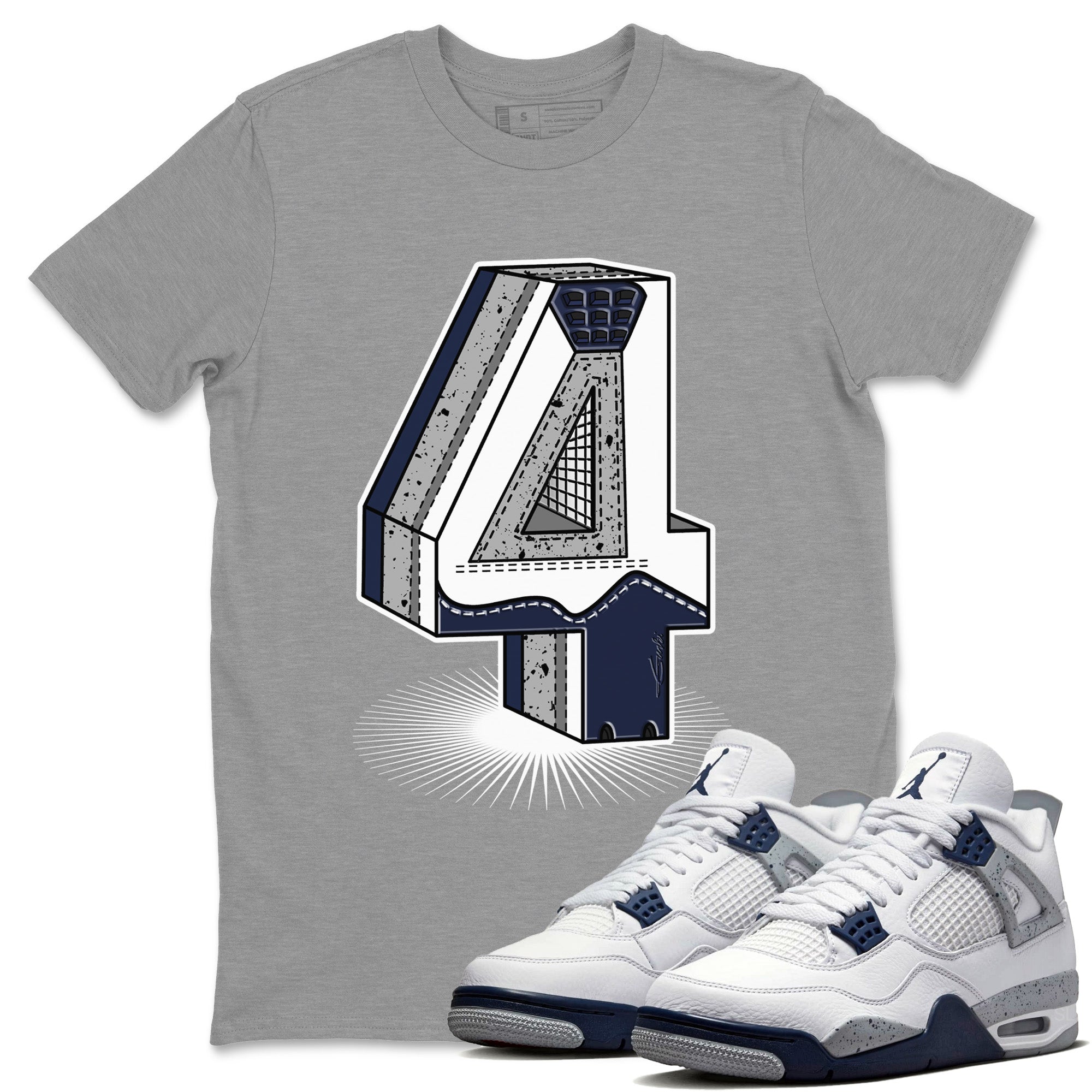 Jordan 4 Midnight Navy Shirt To Match Jordans Four Statue Sneaker Tees Jordan 4 Midnight Navy Drip Gear Zone Sneaker Matching Clothing Unisex Shirts
