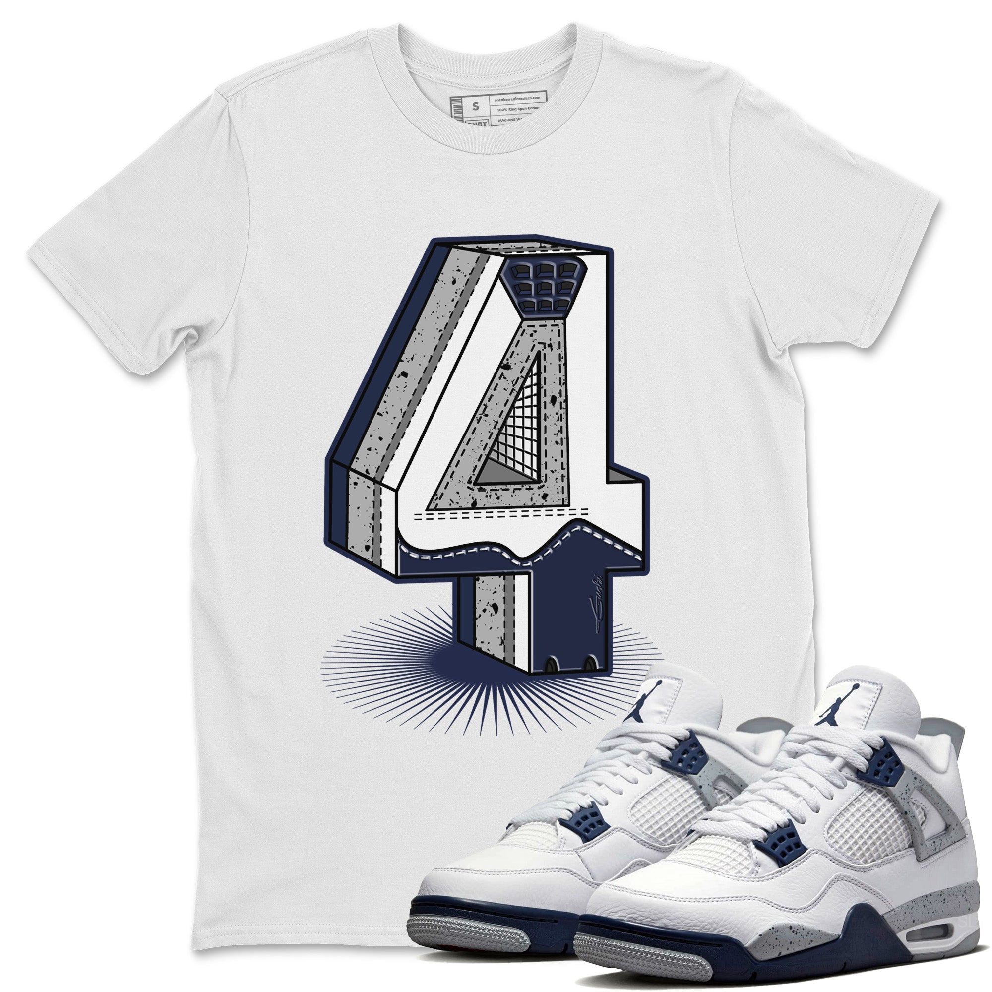 Jordan 4 Midnight Navy Shirt To Match Jordans Four Statue Sneaker Tees Jordan 4 Midnight Navy Drip Gear Zone Sneaker Matching Clothing Unisex Shirts