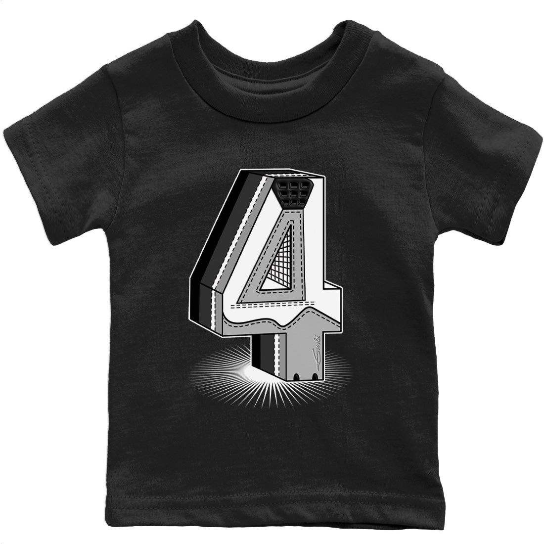 Jordan 4 Military Black Sneaker Matching T-Shirt Four Statue Sneaker Tees Jordan 4 Military Black Sneaker Release Tees Kids Shirts