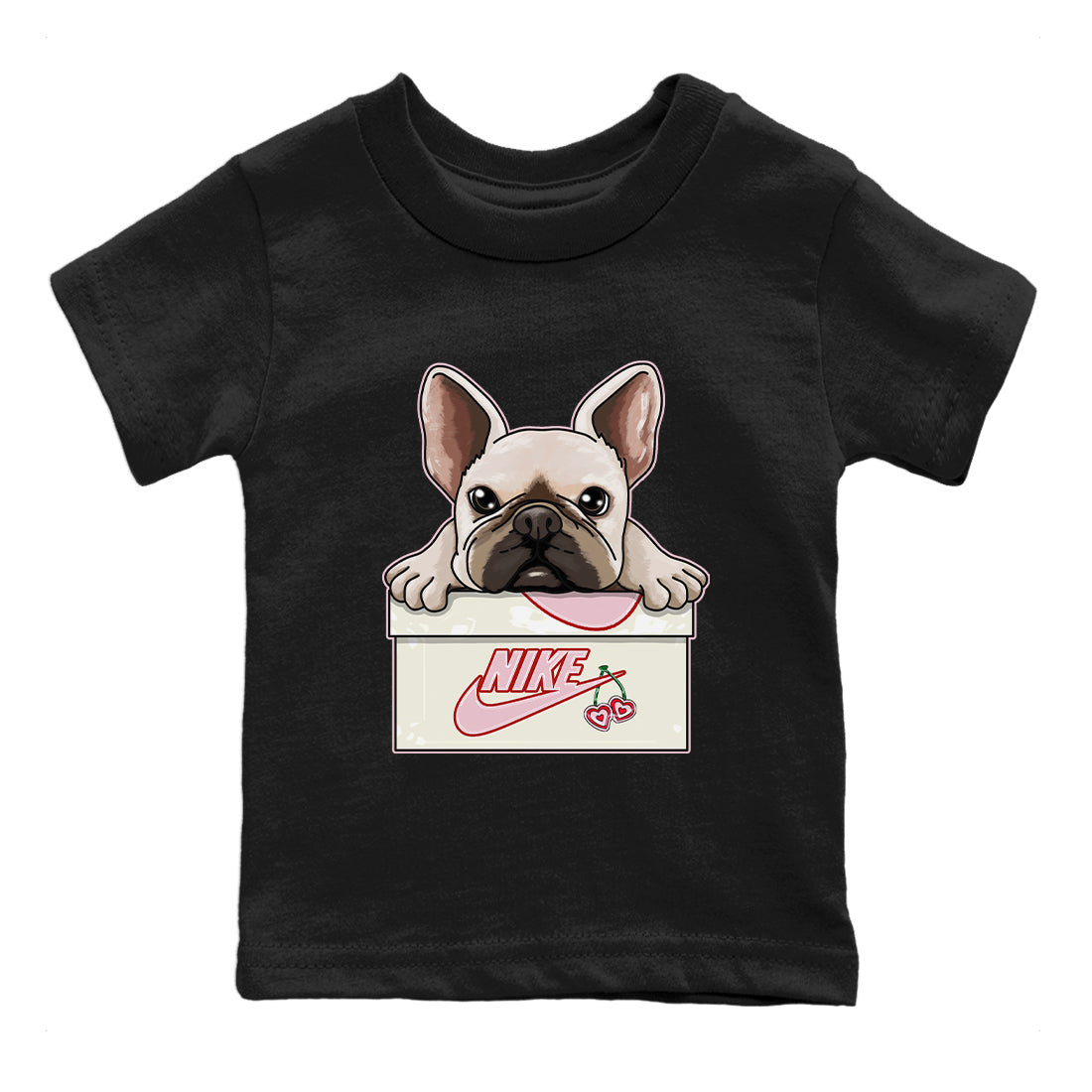 Air Force 1 Valentines Day Sneaker Match Tees French Bulldog Sneaker Tees Air Force 1 Valentines Day Jordan to match sneaker T-Shirt Kids Shirts