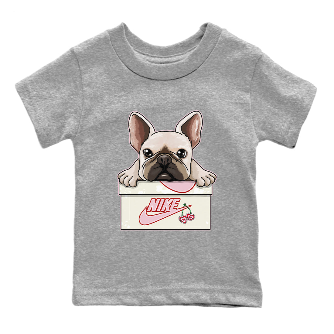 Air Force 1 Valentines Day Sneaker Match Tees French Bulldog Sneaker Tees Air Force 1 Valentines Day Jordan to match sneaker T-Shirt Kids Shirts