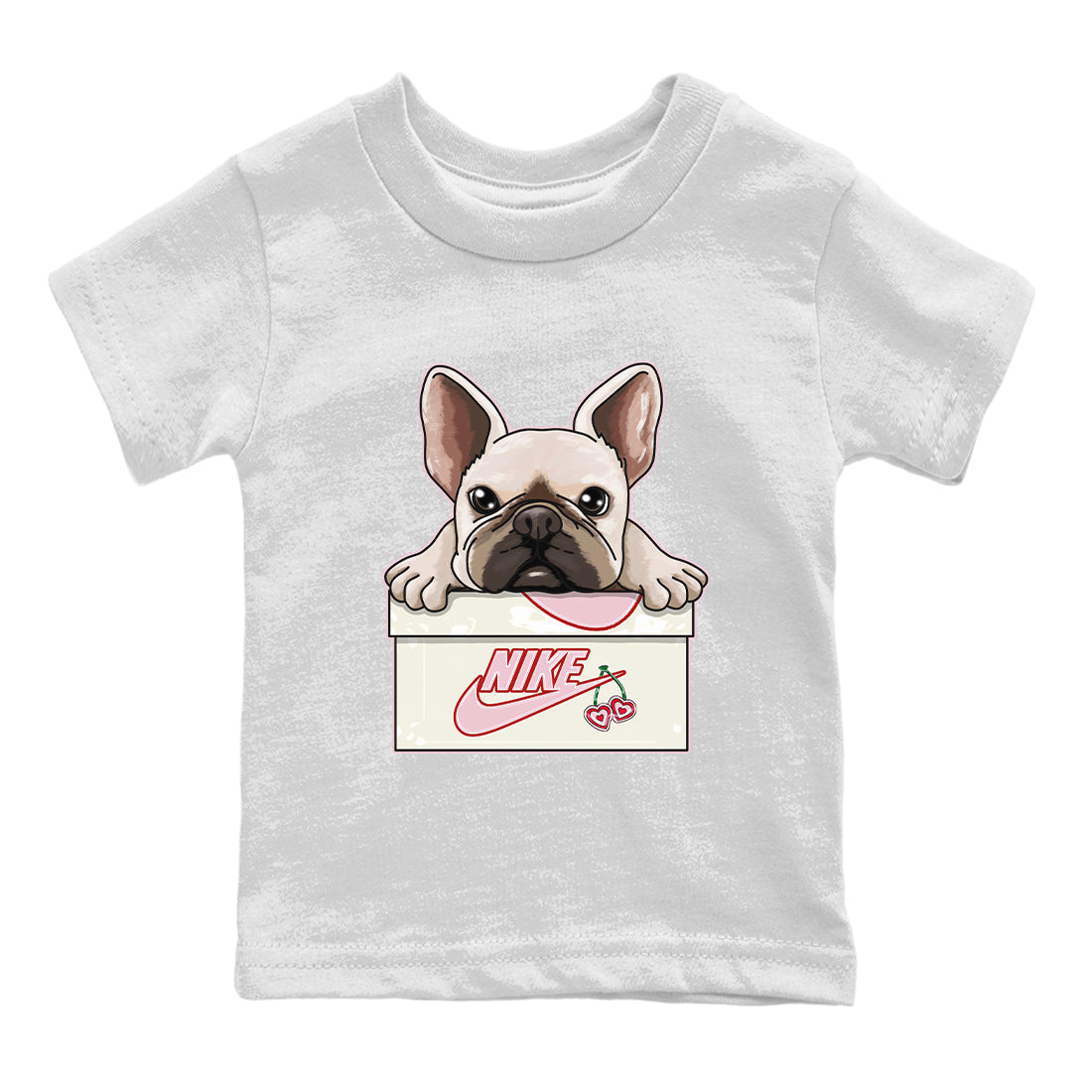 Air Force 1 Valentines Day Sneaker Match Tees French Bulldog Sneaker Tees Air Force 1 Valentines Day Jordan to match sneaker T-Shirt Kids Shirts