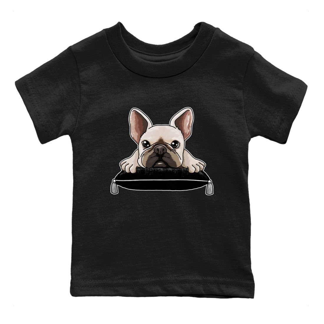 1s Black White shirt to match jordans French Bulldog sneaker tees Air Jordan 1 Black White Drip Gear Zone baby toddler Black 2 cotton Shirt