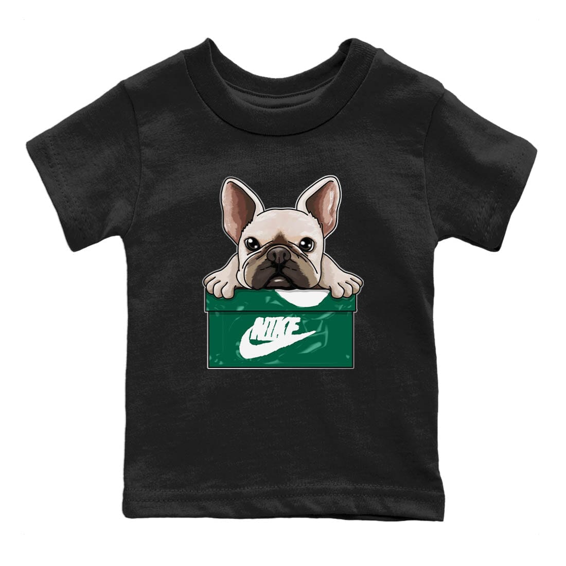 Jordan 1 Gorge Green Sneaker Matching T-Shirt French Bulldog Sneaker Tees Jordan 1 Gorge Green Sneaker Release Tees Kids Shirts