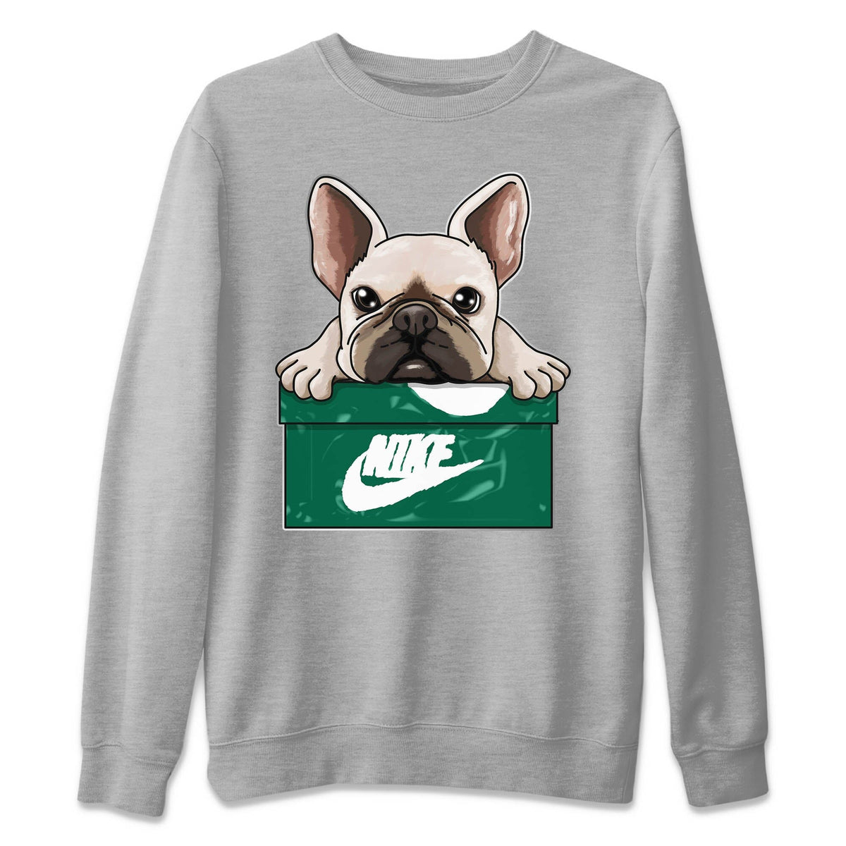 Jordan 1 Gorge Green Sneaker Matching T-Shirt French Bulldog Sneaker Tees Jordan 1 Gorge Green Sneaker Release Tees Crew Neck Tees
