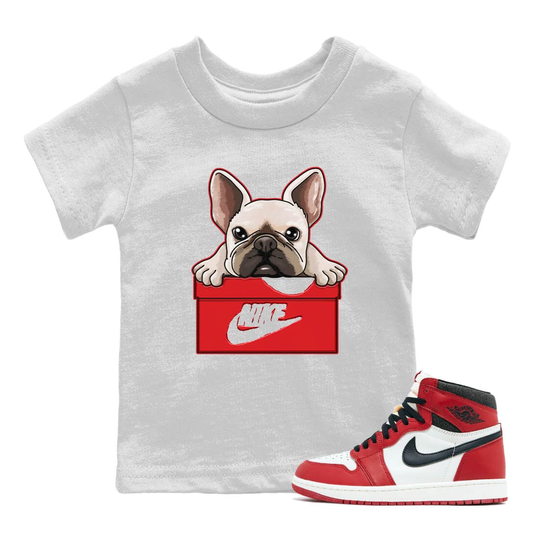 Jordan 1 lost & found Sneaker Matching T-Shirt French Bulldog Sneaker Tees Jordan 1 lost & found Sneaker Release Tees Kids Shirts