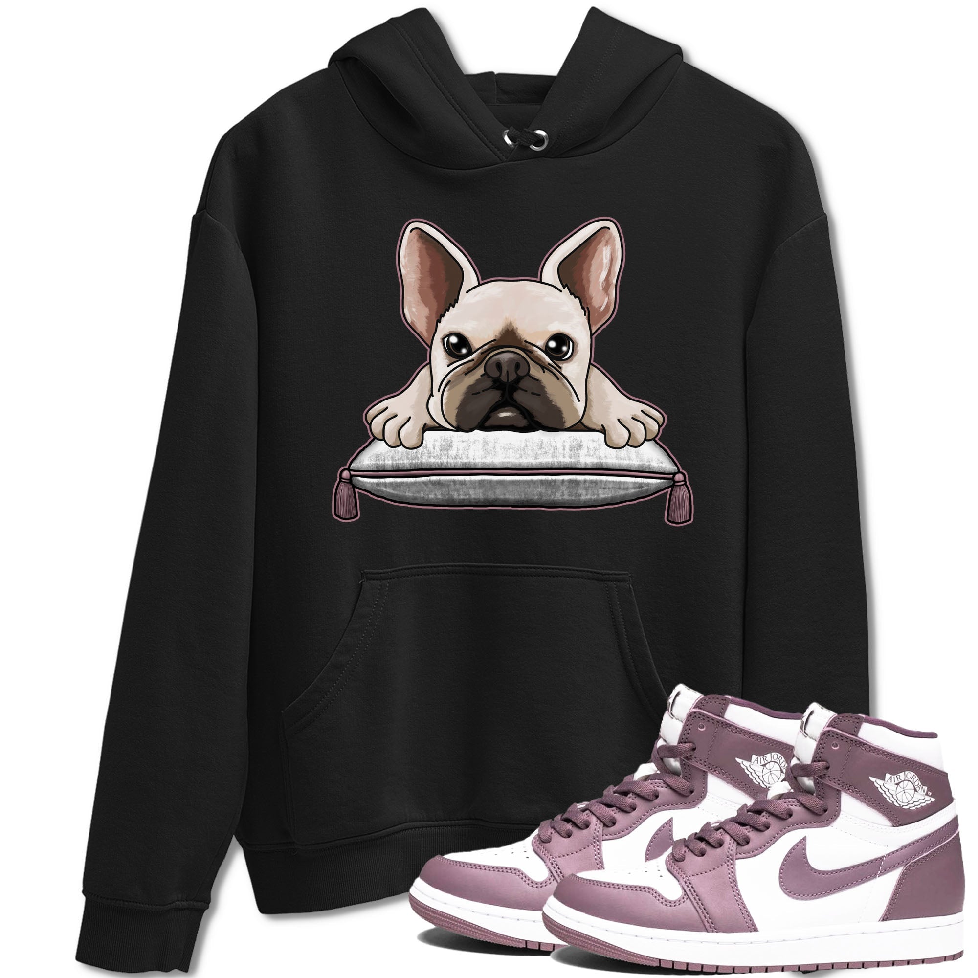 Air Jordan 1 Mauve shirt to match jordans French Bulldog sneaker tees AJ1 Mauve Drip Gear Zone Sneaker Matching Clothing Brand Unisex Sneaker Tee Black 1 T-Shirt