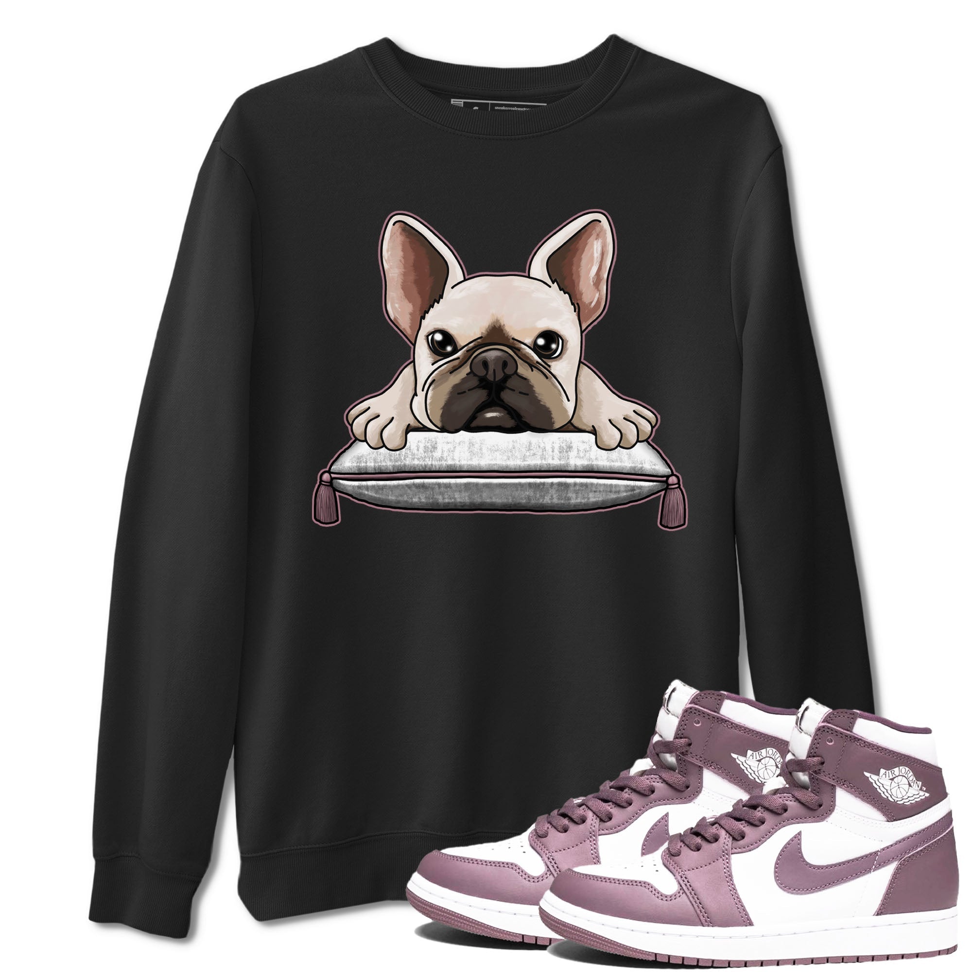 Air Jordan 1 Mauve shirt to match jordans French Bulldog sneaker tees AJ1 Mauve Drip Gear Zone Sneaker Matching Clothing Brand Unisex Sneaker Tee Black 1 T-Shirt