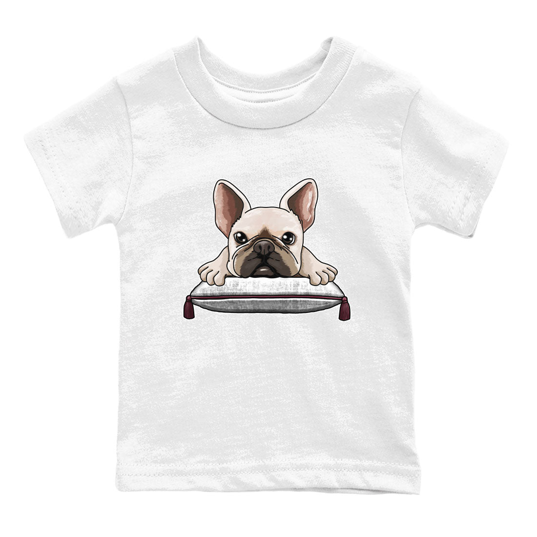 AJ1 Metalic Burgundy shirt to match jordans French Bulldog sneaker tees Air Jordan 1 Metalic Burgundy Drip Gear Zone baby toddler White 2 cotton Shirt