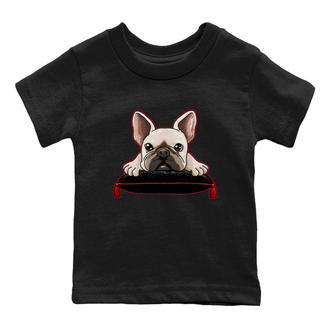 Air Jordan 1 Satin Bred shirt to match jordans French Bulldog sneaker tees AJ1 Retro Satin Bred Drip Gear Zone Sneaker Matching Clothing Brand Baby Toddler Black 2 T-Shirt