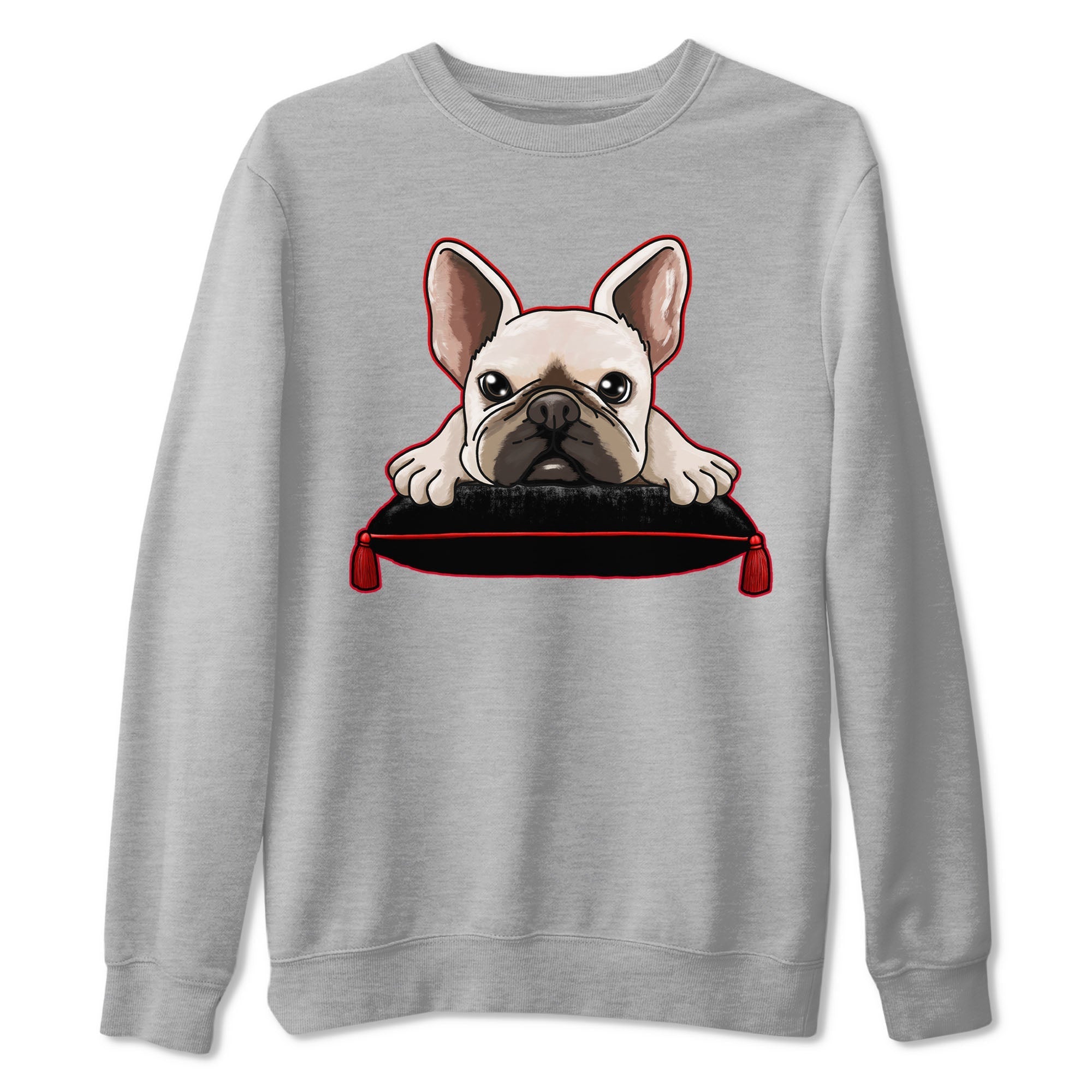 Air Jordan 1 Satin Bred shirt to match jordans French Bulldog sneaker tees AJ1 Retro Satin Bred Drip Gear Zone Sneaker Matching Clothing Brand Unisex Sneaker Tee Heather Grey 2 T-Shirt