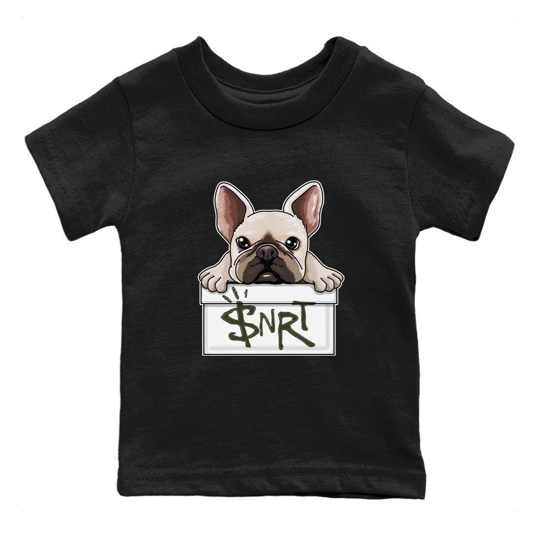 Air Jordan 1 Travis Scott Olive French Bulldog Baby and Kids Streetwear Sneaker Shirt AJ1 Travis Scott Olive Kids Streetwear Sneaker Shirt Washing and Care Tip