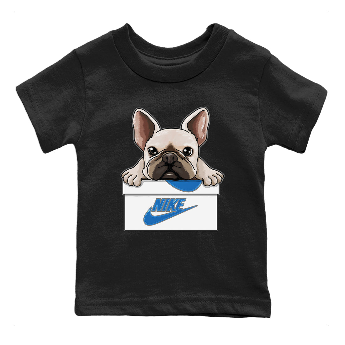 Jordan 1 True Blue Sneaker Matching T-Shirt French Bulldog Sneaker Tees Jordan 1 True Blue Sneaker Release Tees Kids Shirts