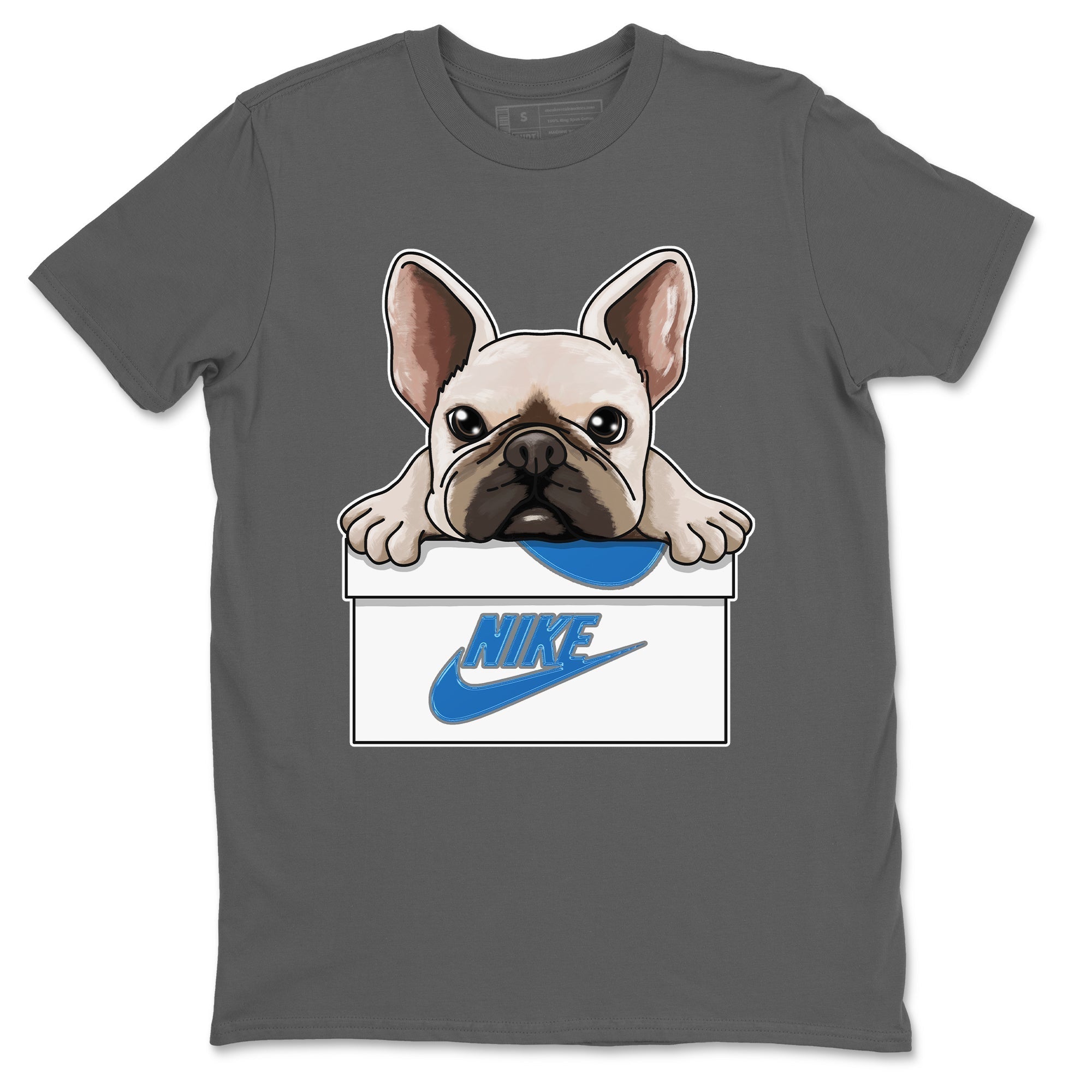 Jordan 1 True Blue Sneaker Matching T-Shirt French Bulldog Sneaker Tees Jordan 1 True Blue Sneaker Release Tees Crew Neck Tees