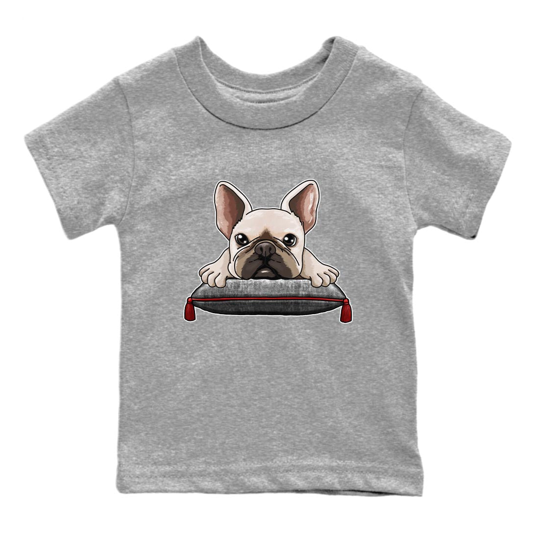 1s High OG Washed Heritage Sneaker Match Tees French Bulldog Streetwear Sneaker Shirt Air Jordan 1 Washed Heritage Sneaker Release Tees Kids Shirts Heather Grey 2