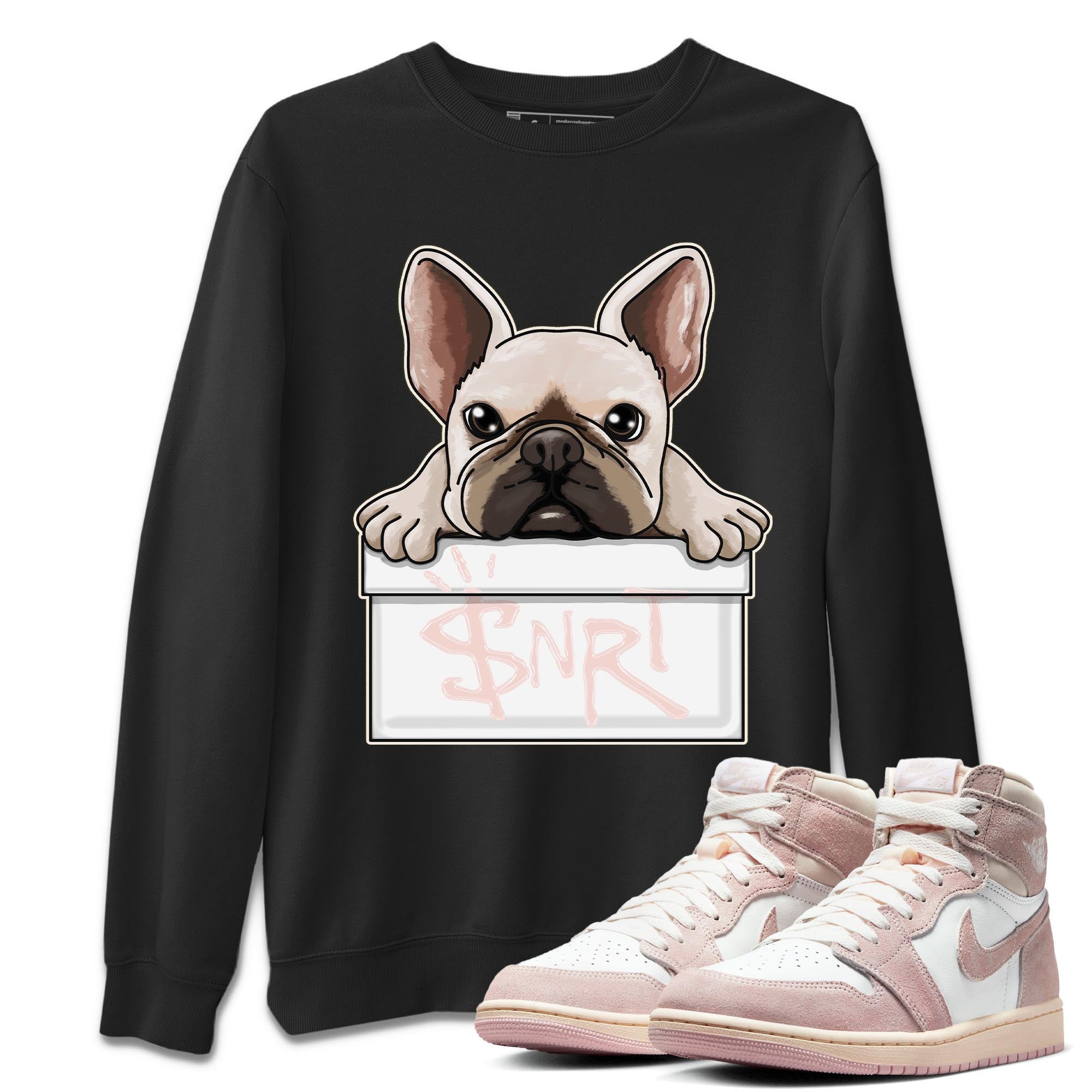 Air Jordan 1 Washed Pink French Bulldog Crew Neck Streetwear Sneaker Shirt AJ1 Washed Pink Sneaker T-Shirts Washing and Care Tip
