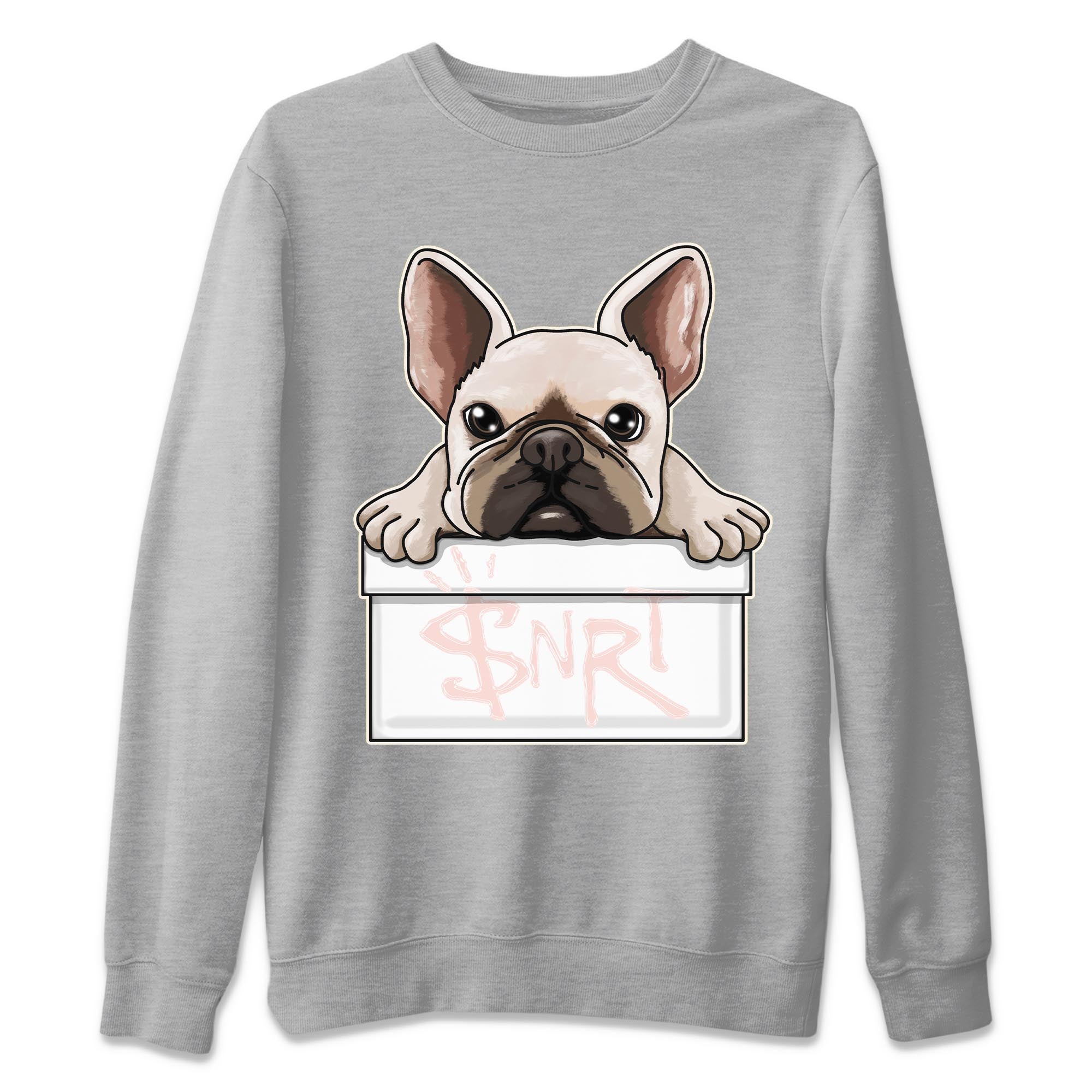 Air Jordan 1 Washed Pink Sneaker Match Tees French Bulldog Streetwear Sneaker Shirt AJ1 Washed Pink Sneaker Release Tees Unisex Shirts Heather Grey 2