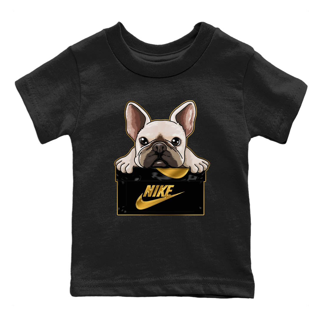 Jordan 12 Black Taxi Sneaker Matching T-Shirt French Bulldog Sneaker Tees Jordan 12 Black Taxi Sneaker Release Tees Kids Shirts