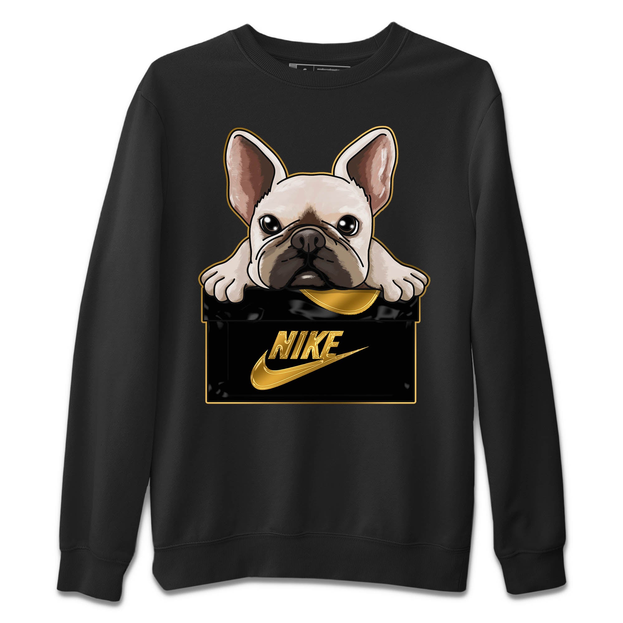 Jordan 12 Black Taxi Sneaker Matching T-Shirt French Bulldog Sneaker Tees Jordan 12 Black Taxi Sneaker Release Tees Crew Neck Tees