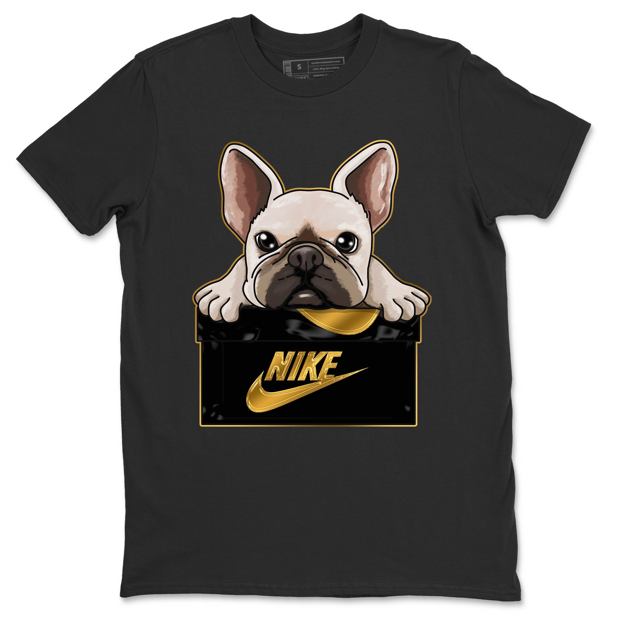 Jordan 12 Black Taxi Sneaker Matching T-Shirt French Bulldog Sneaker Tees Jordan 12 Black Taxi Sneaker Release Tees Crew Neck Tees